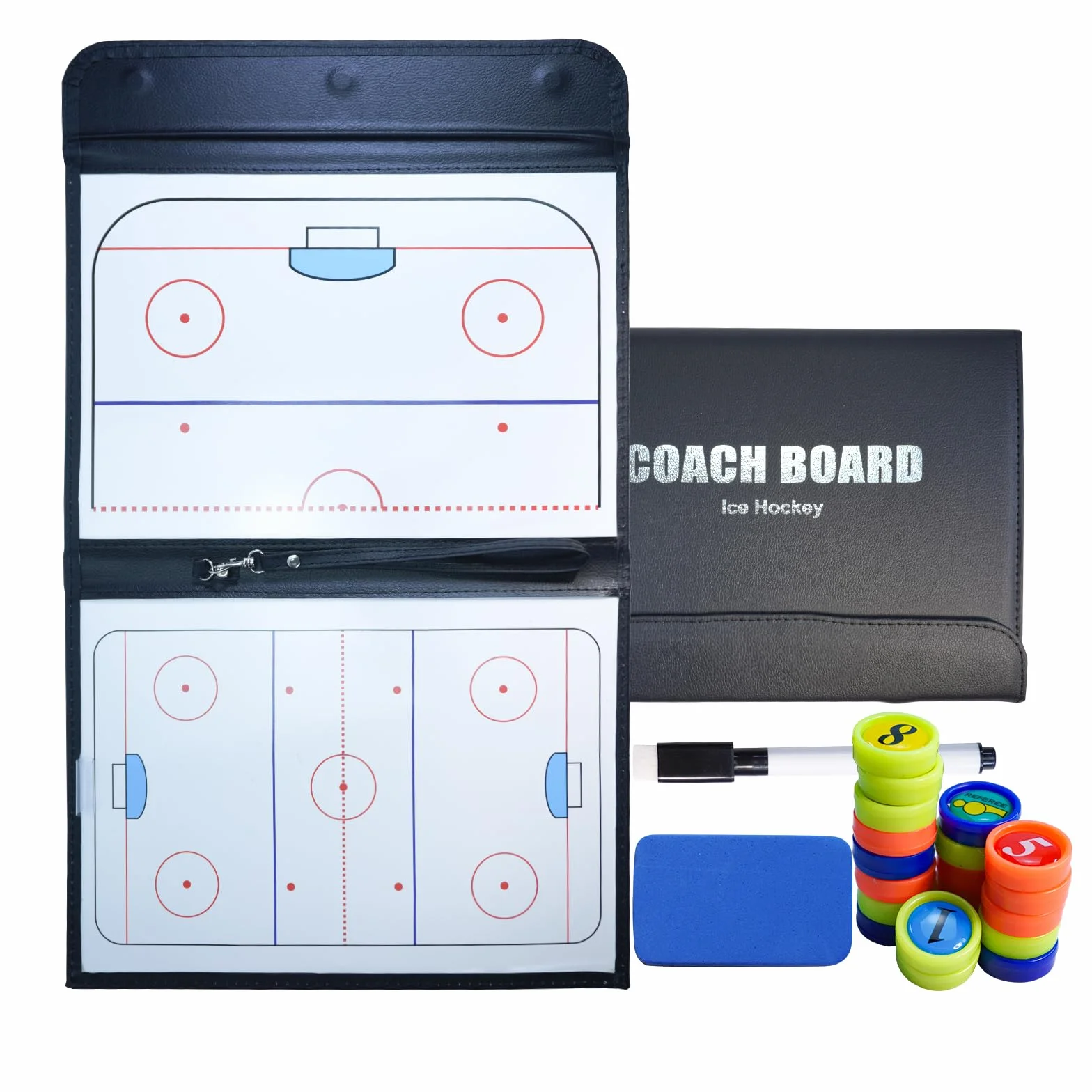 Joyeee Tableau Blanc Tactique Hockey sur Glace avec Marqueur Effaçable à Sec