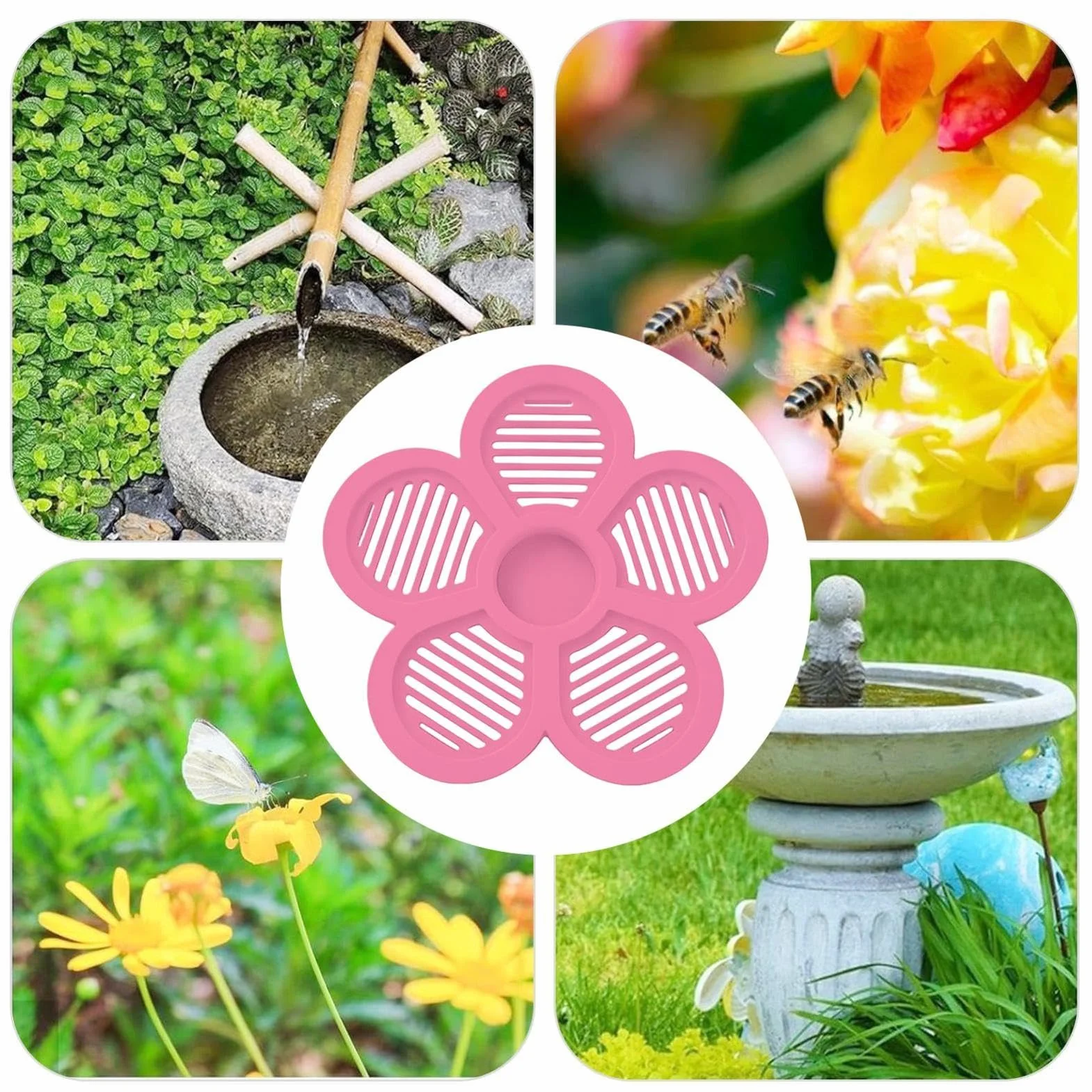 Île À Abeilles Flottante Pour Bassins De Jardin Et Piscines En PET - Auge À Abeilles D'extérieur Grand Teint Et Radeau De Sauvetage Pour Insectes