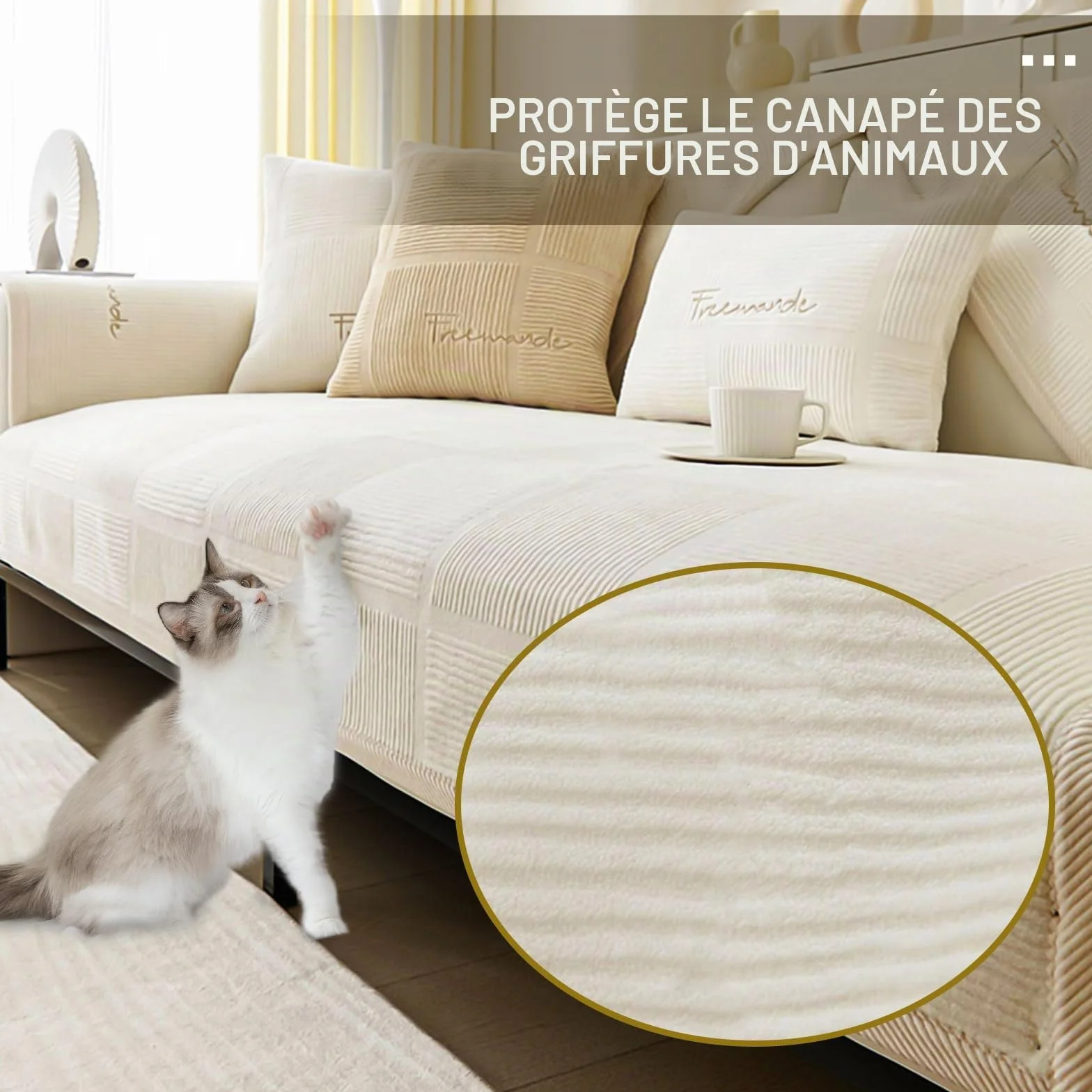 Housse de canapé en forme de L, antidérapante, extensible, pour canapé d'angle 1-4 places