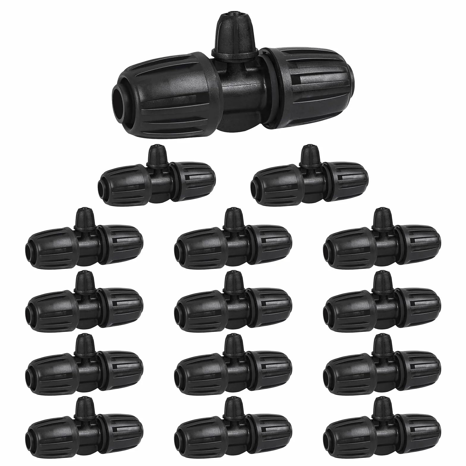 Connecteurs en T Barbelés 16mm 4/7 Universel pour Irrigation Jardin Tuyau PE Lot de 15