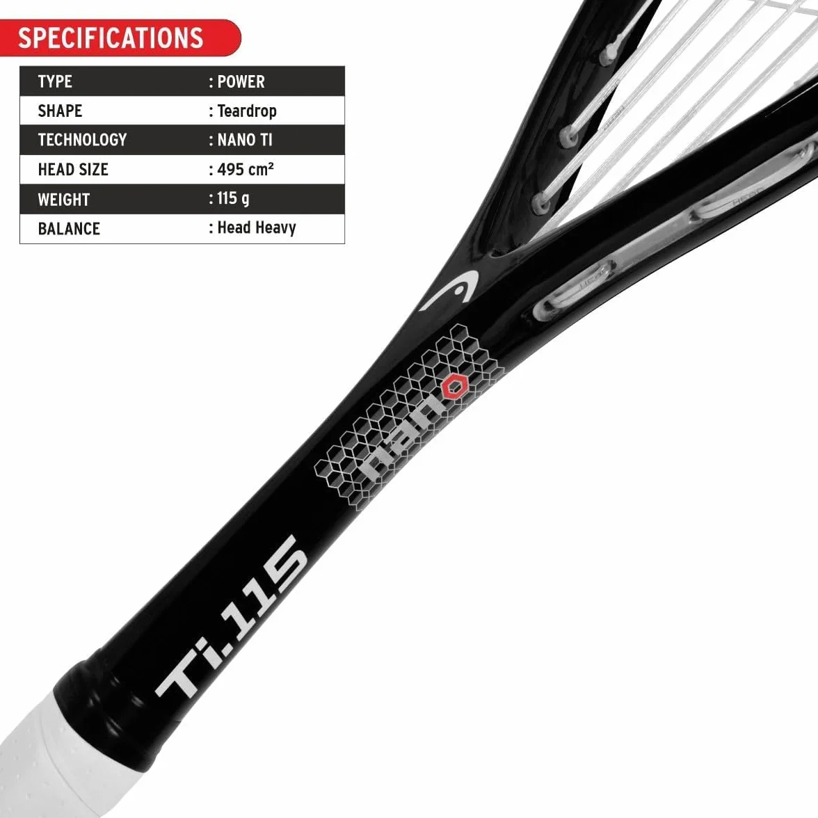 Head Nano Ti 115 Raquette de squash