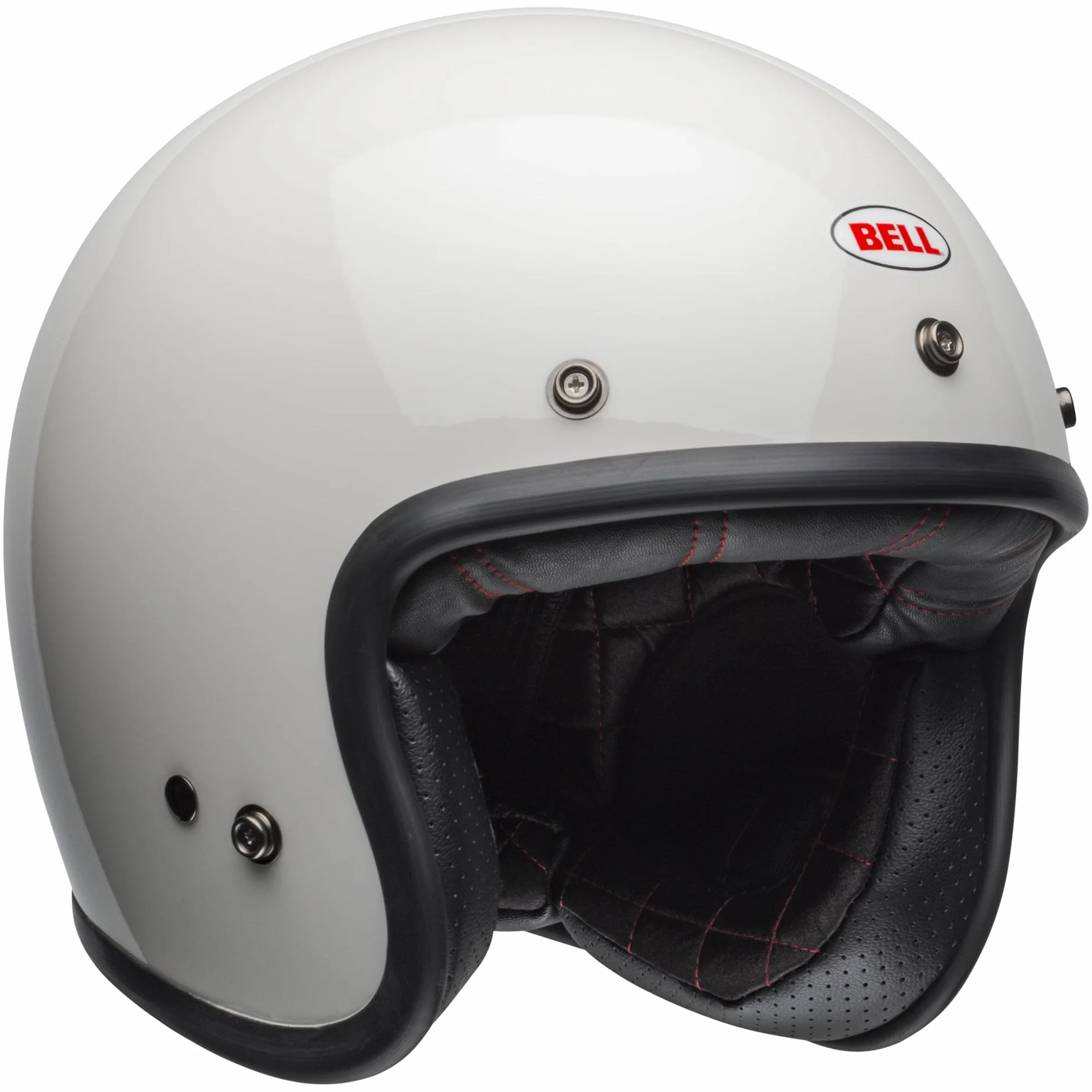 Bell Custom 500 Solid ECE – Casque Moto homologué ECE 22.06 – Casque Vintage – Coque en Fibre de Verre – Doublure Amovible –