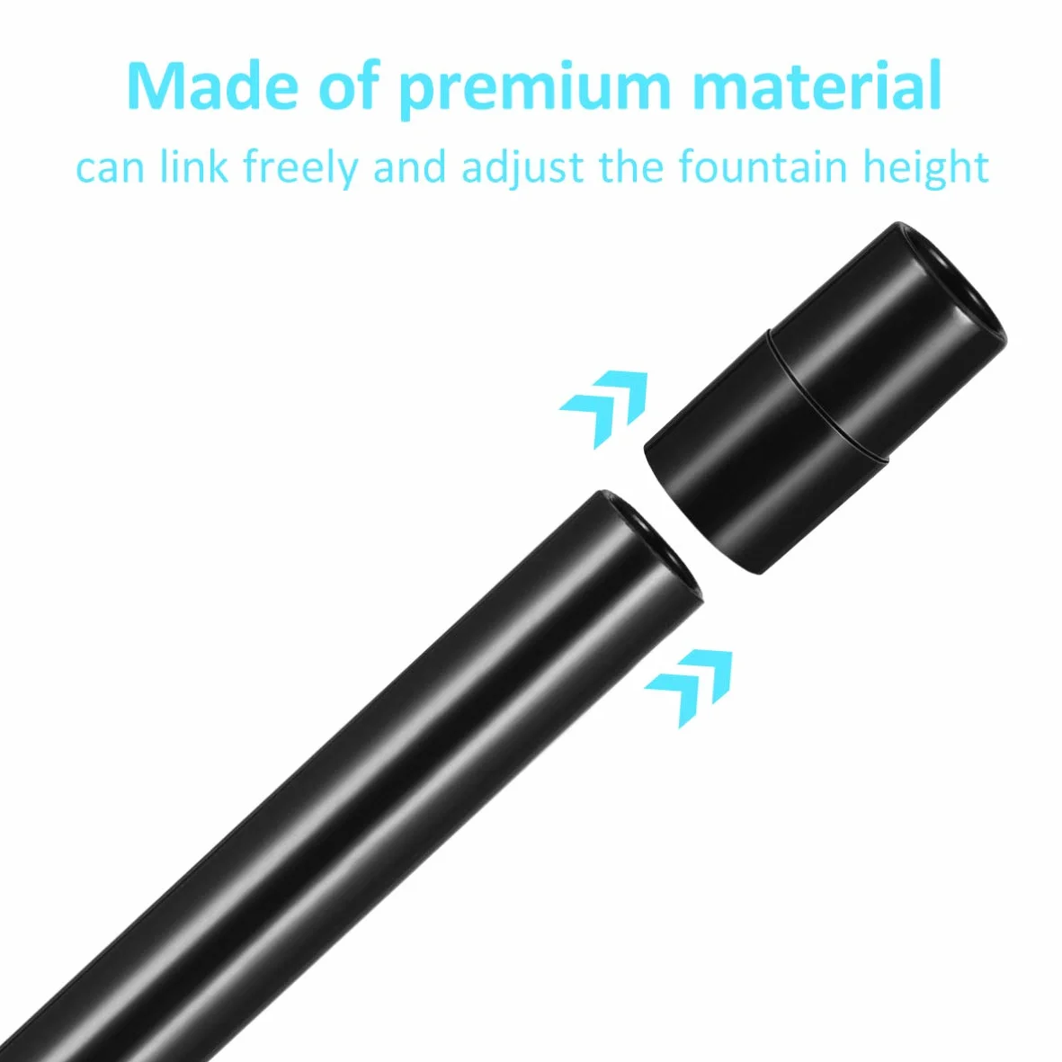 Yardwe Ensemble 9pcs Têtes de Fontaine à Eau pour Pompe Submersible, Buse Réglable en Hauteur, Plastique Noir