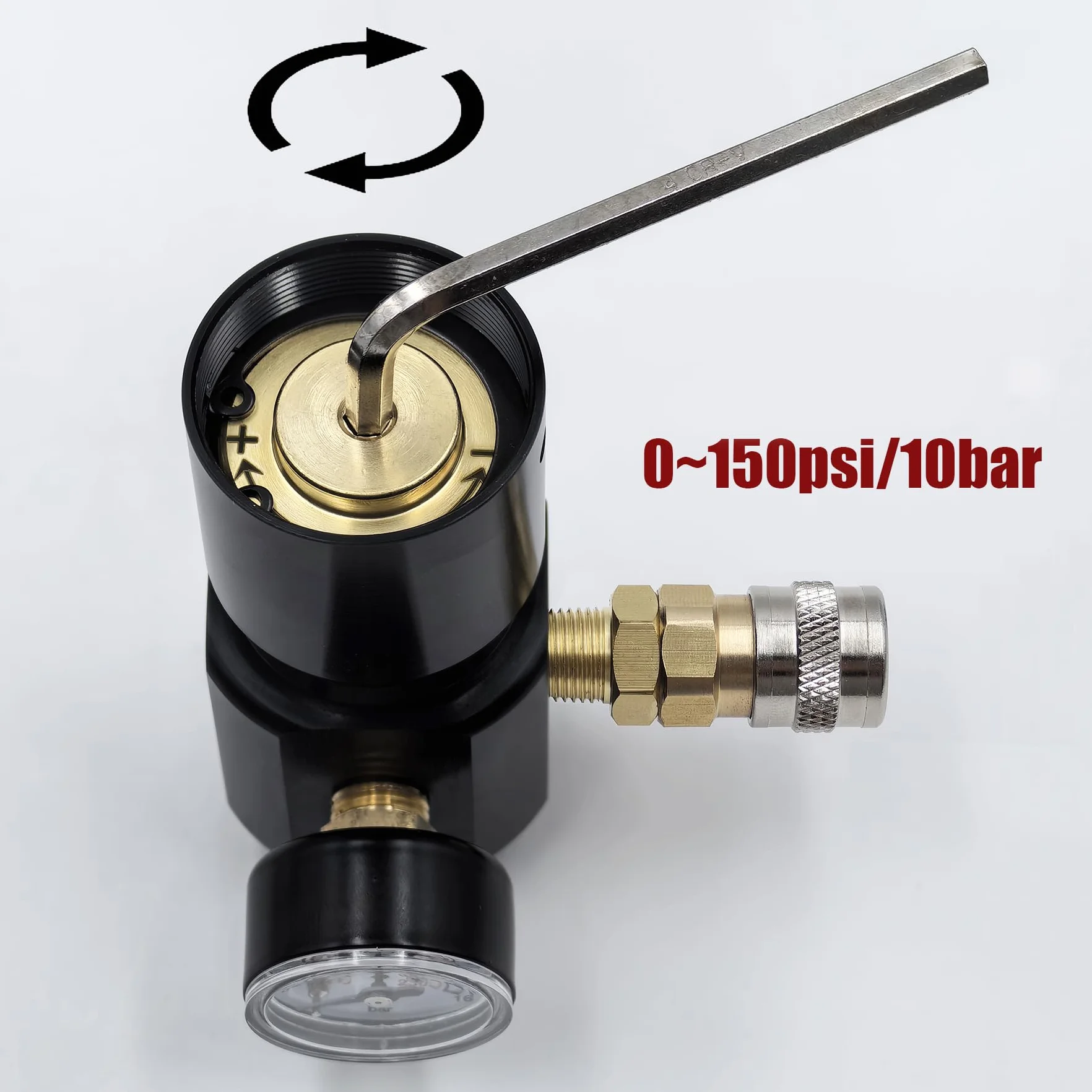 Régulateur de basse pression de CO2 avec sortie réglable 0-150 psi, entrée maximale 2000 psi pour paintball, airsoft, PCP, bouteilles de plongée G1/2