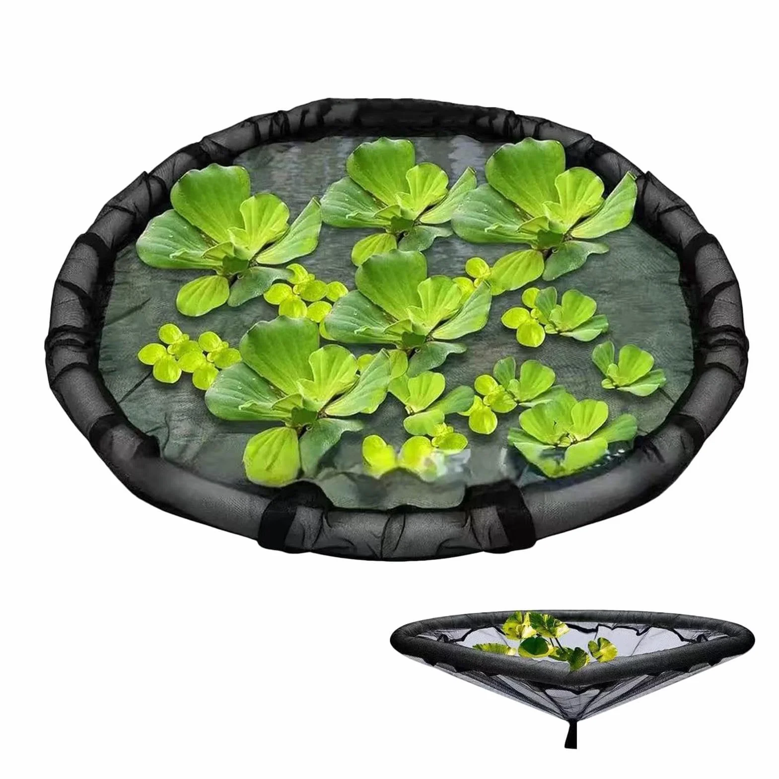 Barrière Flottante Filet de Protection Usine avec Cadre 45CM pour Bassins Extérieurs, Étangs et Jardins