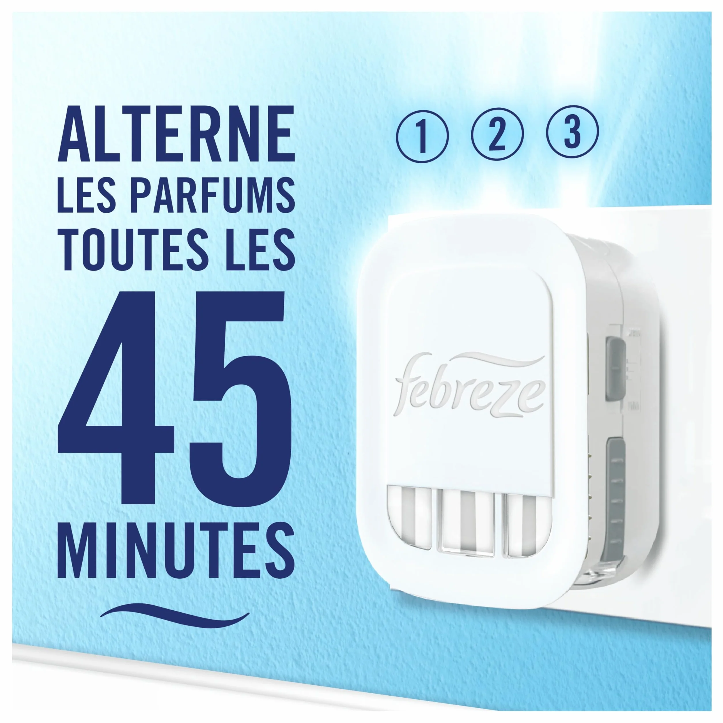 Febreze Désodorisant Électrique Méga Pack 4 Recharges 20ml 3 Parfums Pureté de Coton Fraîcheur 90 Jours