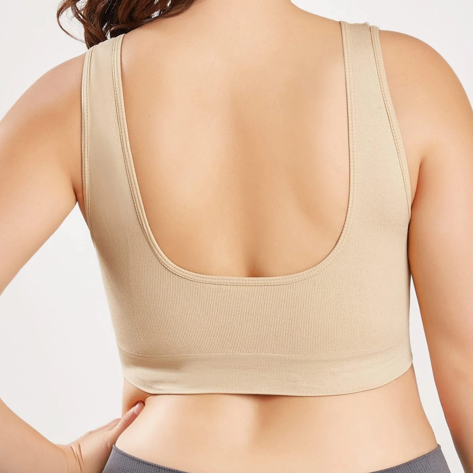 Soutien-Gorge Grande Taille Pleine Tasse sans Bretelles Dos Nu Femme Sport