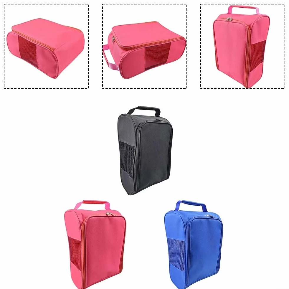 Sac de transport de chaussures de golf en polyester rose