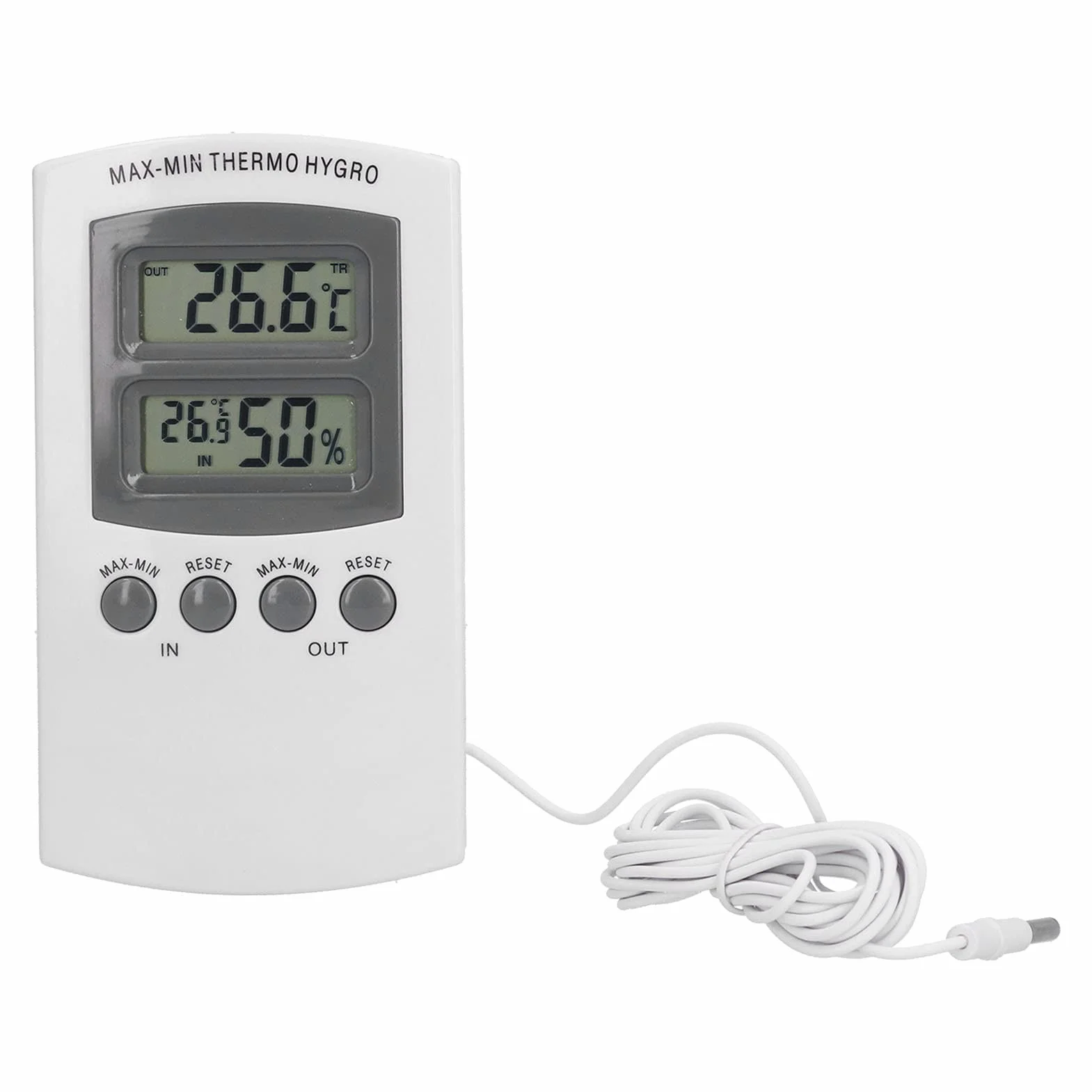 Hygromètre Thermomètre d'Intérieur LCD avec Jauge d'Humidité pour Maison Bureau