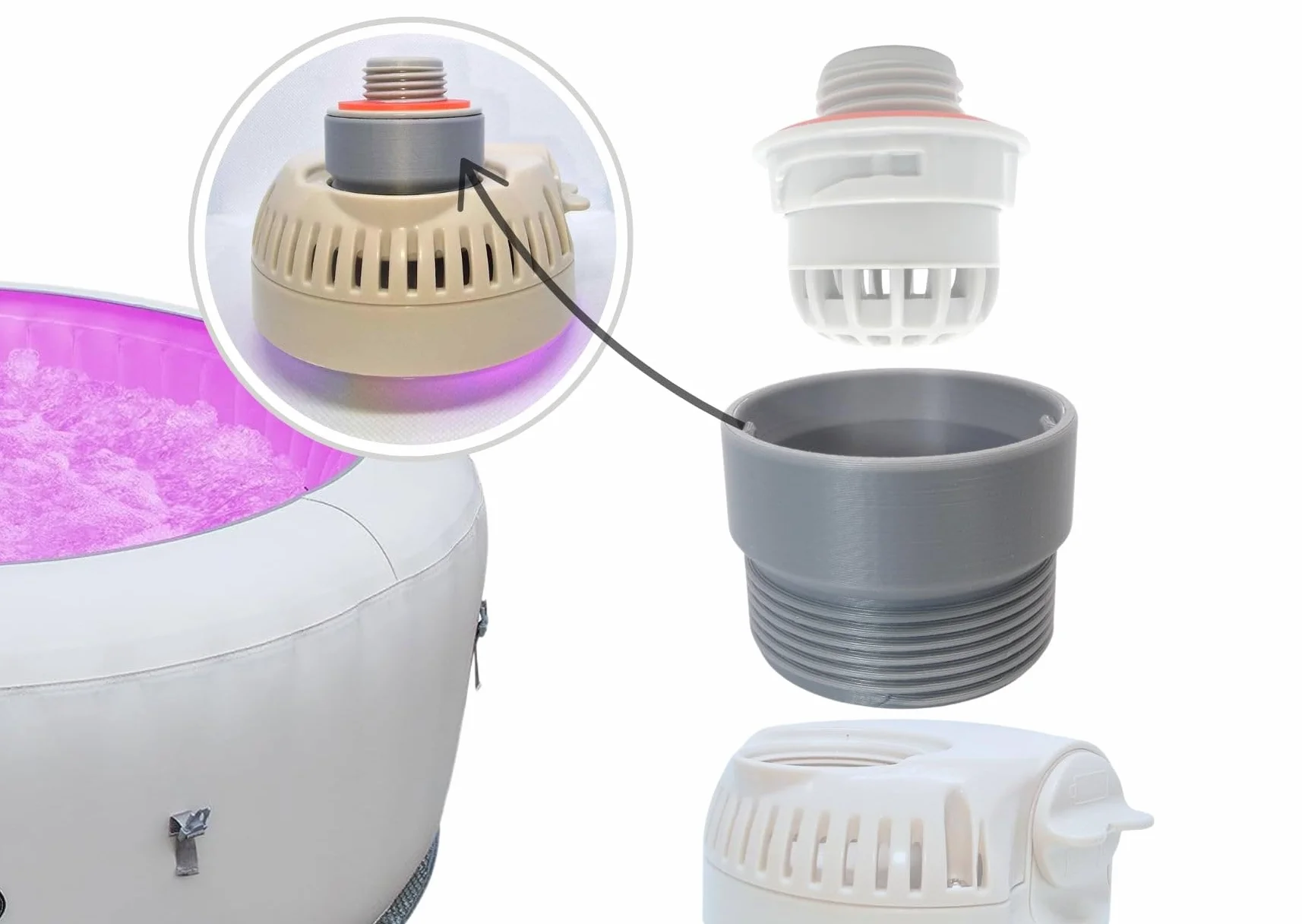 Adaptateur Lumière LED Compatible Bestway Lay Z Spa Coleman Gonflable Hot Tub