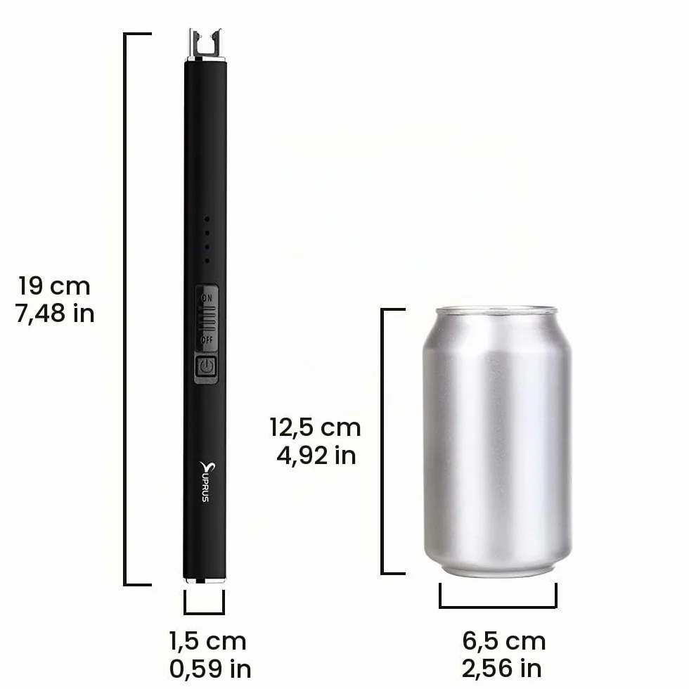 Briquet électrique à Arc SUPRUS USB Rechargeable Coupe-Vent sans Flamme avec Serrure de sécurité