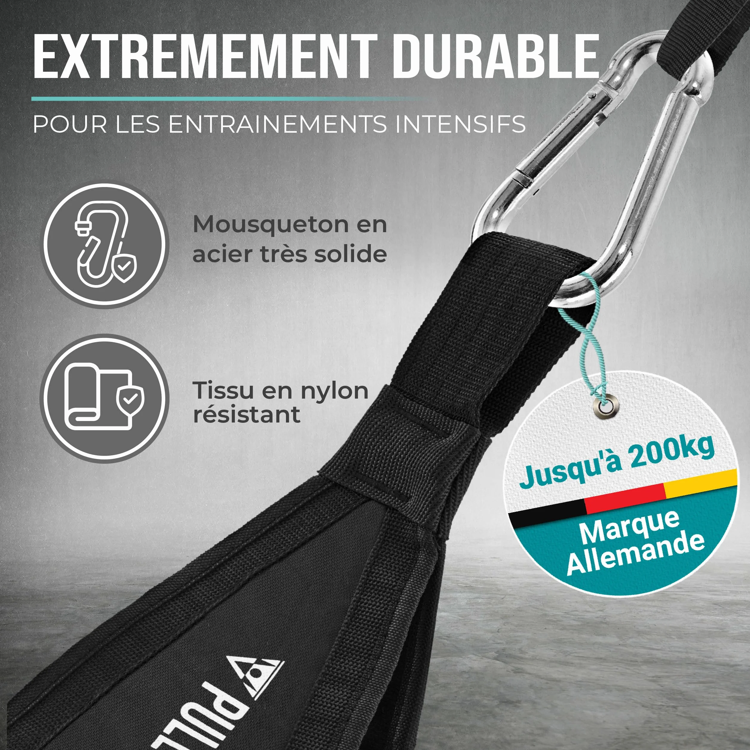 PULLUP & DIP Sangles Abdominaux, Sangles Abdominales pour Entraînement Abdominal, Sling Musculation pour Barre de Traction, Set de Deux Ab Straps avec Rembourrage Doux pour Fitness et Calisthenics