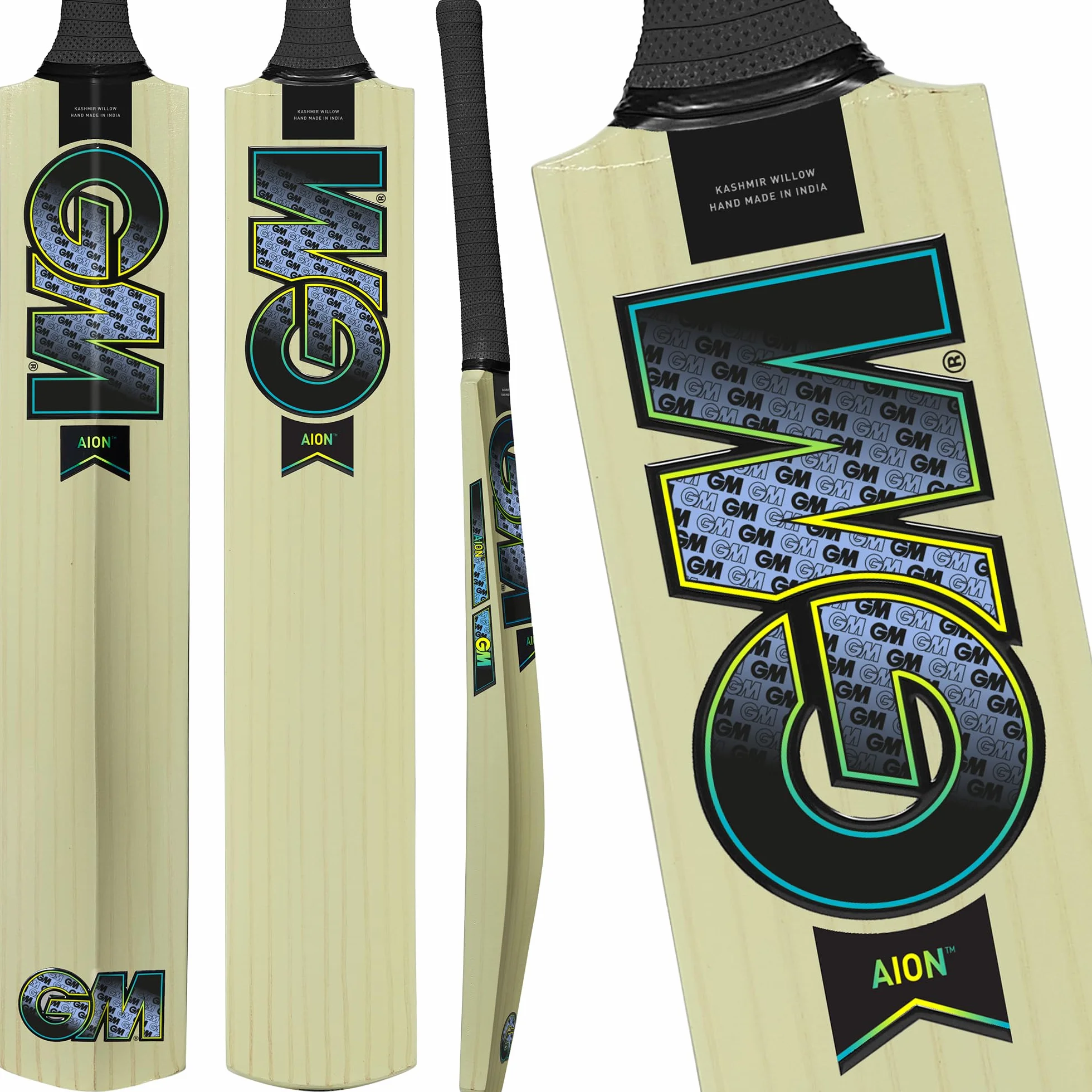 Gunn & Moore GM Cricket Bat | Aion | Beginner Grade 1 Kashmir Willow | Control Grip | Sizes Opener to Full Size