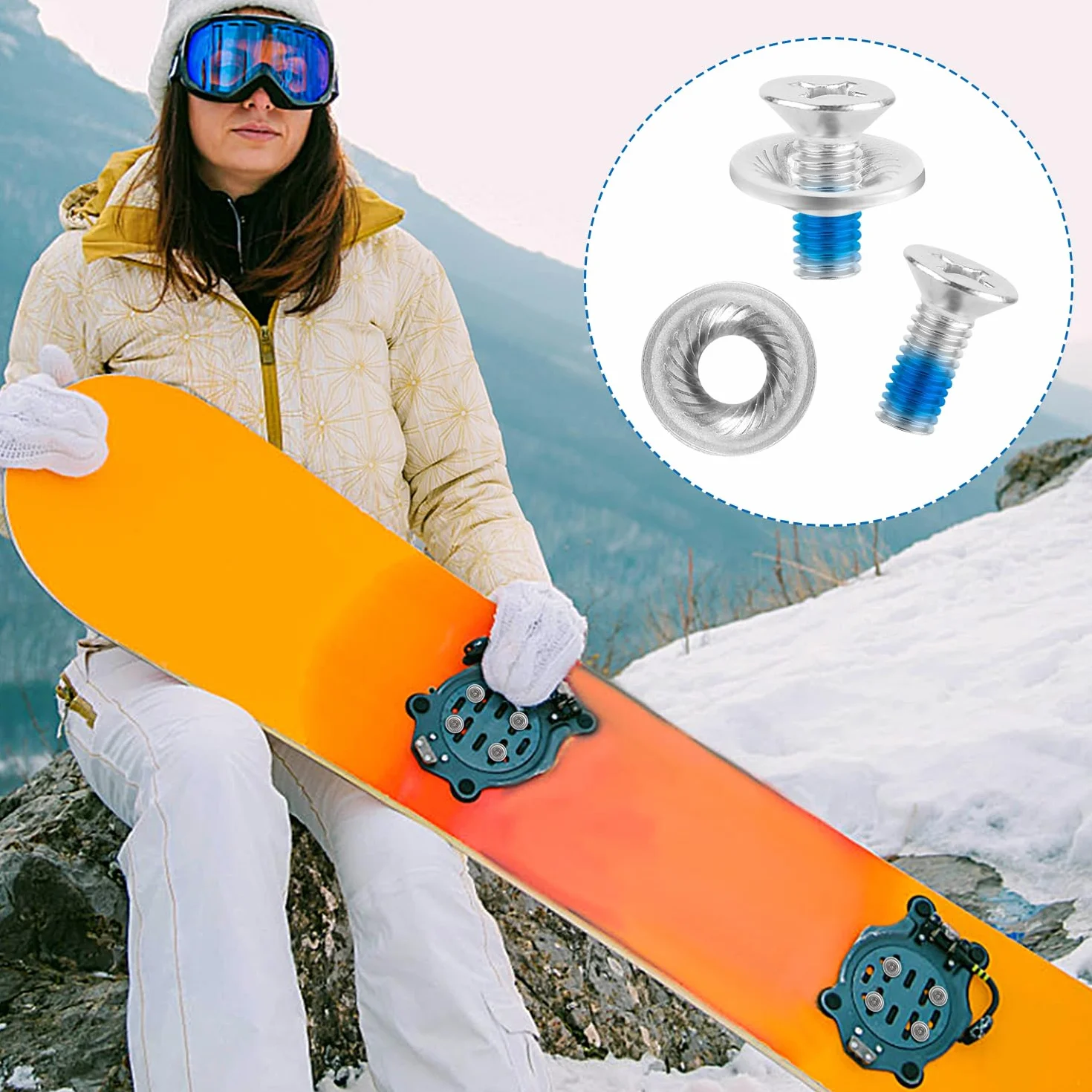 Vis de Fixation de Snowboard 8 pièces, Vis de Rechange pour Fixations Snowboard Ski