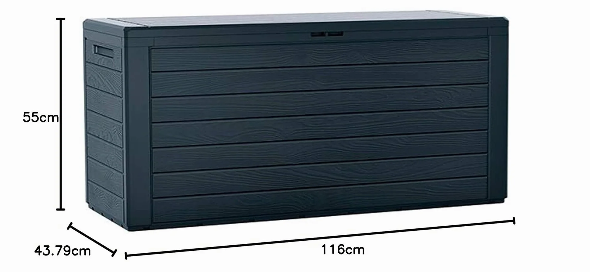Prosperplast Woodebox coffre de jardin verrouillable 280 litres anthracite