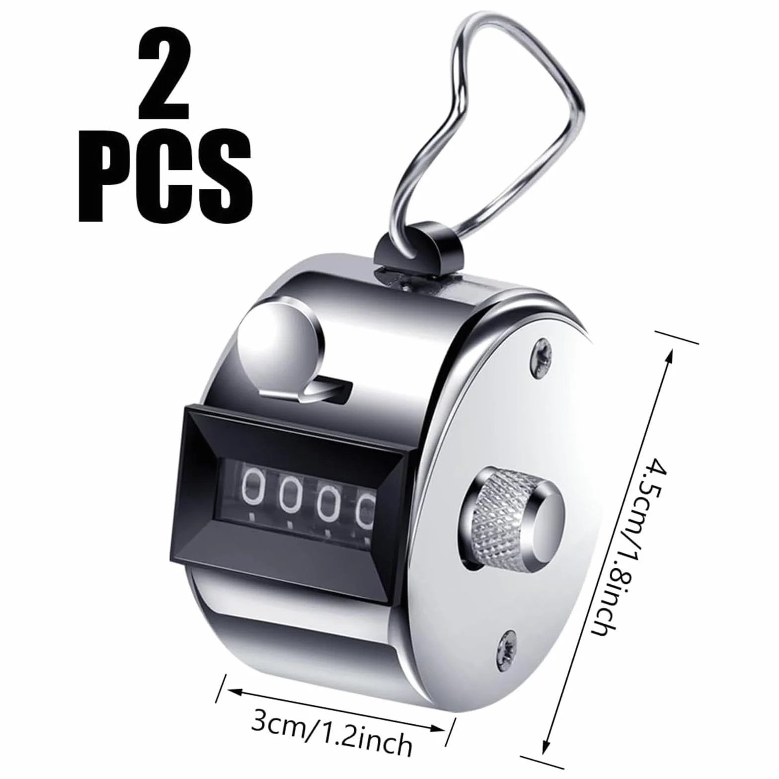 Compteur à 4 Chiffres en Métal Clicker Manuel Mécanique 2 Pièces