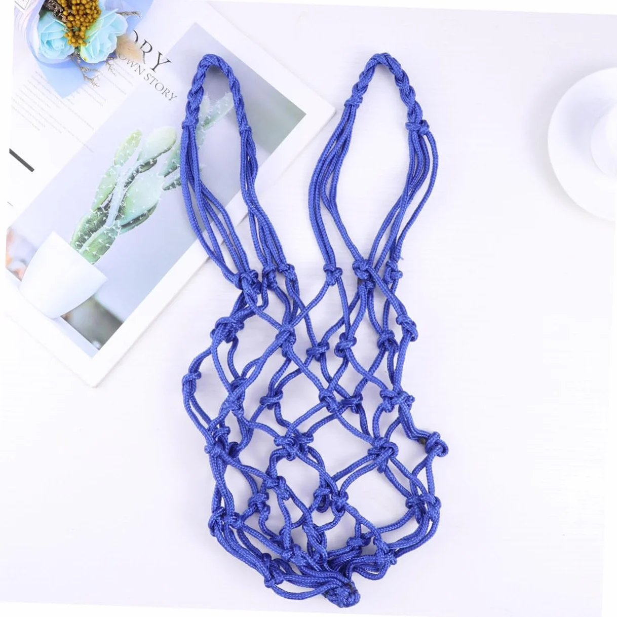 de Rangement Maille Nylon Renforcé avec Cordon de Serrage de Transport pour Ballon de Basket Football Bleu et Résistant à Eau pour Écoles et Entraînements