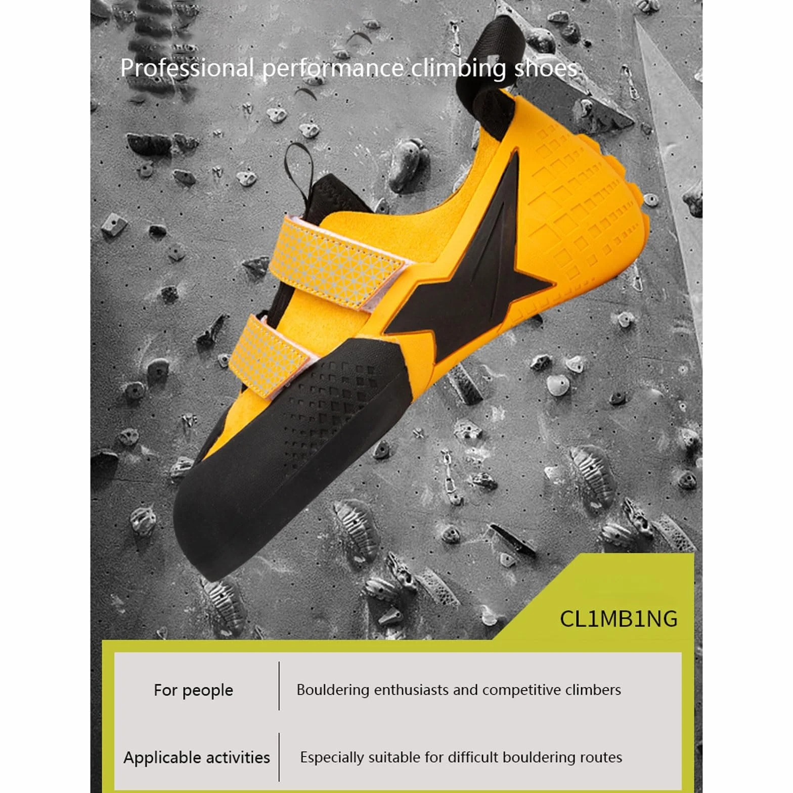 Chaussures d'escalade unisexes chaussons ados outdoor indoor sport compactes faciles à mettre et enlever salle de sport escalade