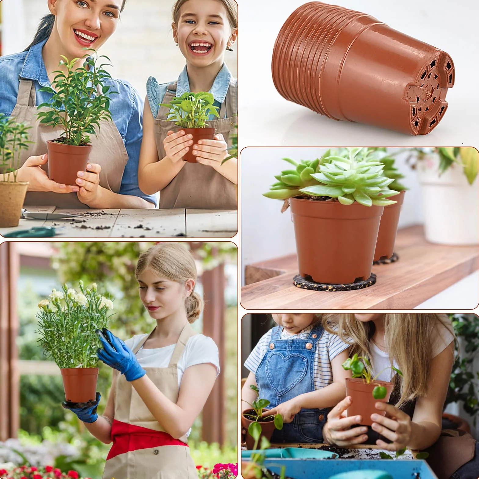 Muzhira Lot de 10 pots en plastique 8,5 cm pour démarrage de semences et boutures
