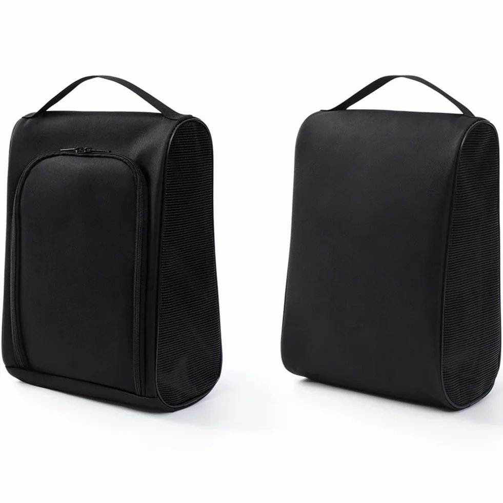 Sac de rangement pour chaussures de golf ventilation poche renforcée noir