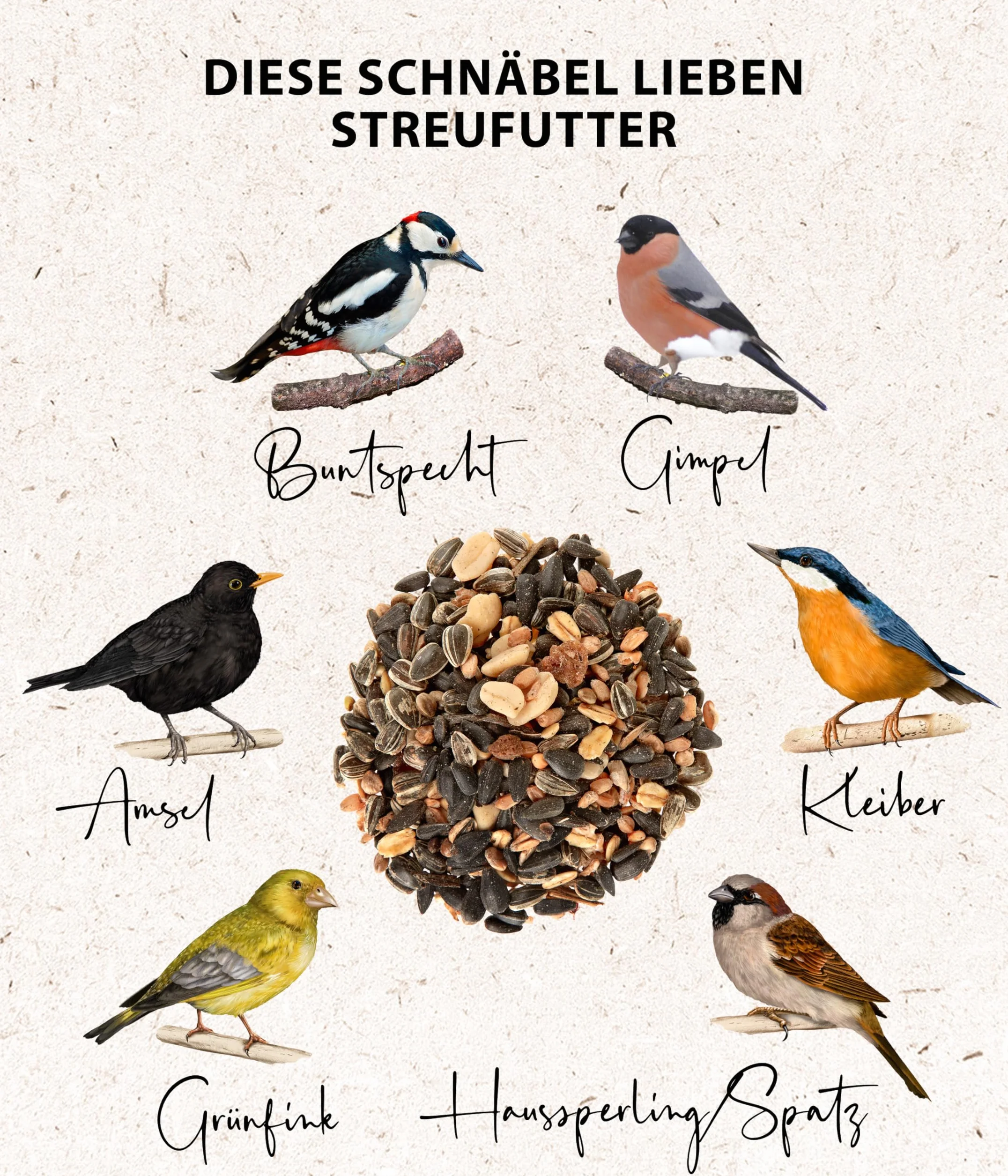 Dehner Natura Premium Nourriture pour Oiseaux Sauvages, mélange de graines, 20 kg