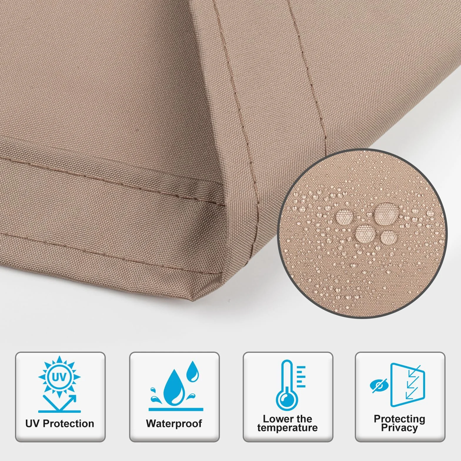 Sunnylaxx Brise Vue Balcon Taupe 100x300cm Cache Brise Balcon Jardin Exterieur PES UV Resistant
