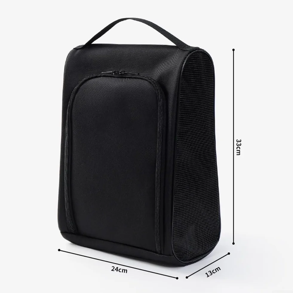 Sac de rangement pour chaussures de golf ventilation poche renforcée noir