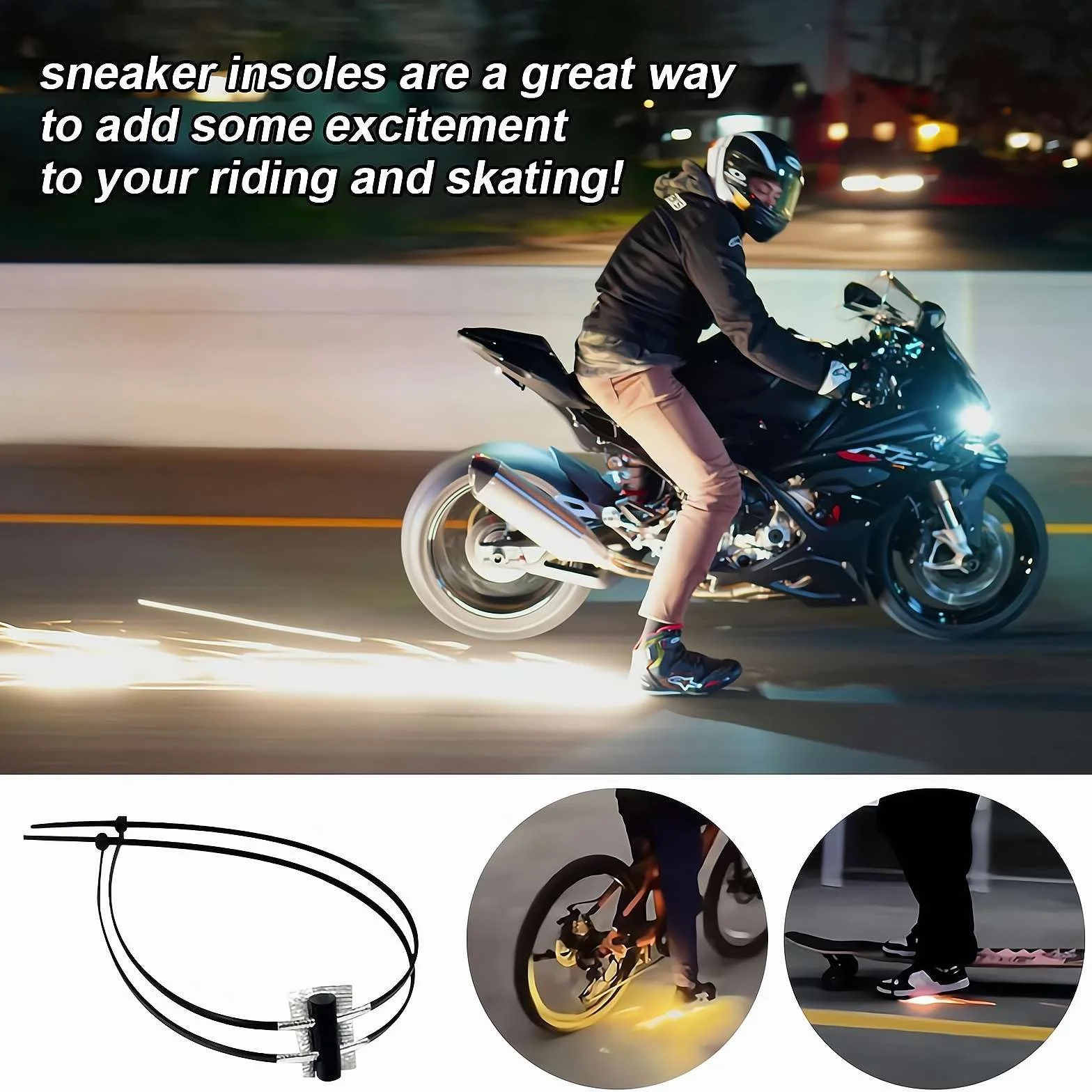Couvre-chaussures réglable, accessoires de planche à roulettes, outil d'étincelle de friction, tampon pour outil de friction pour vélo, patins de pression des pieds, accessoires pour