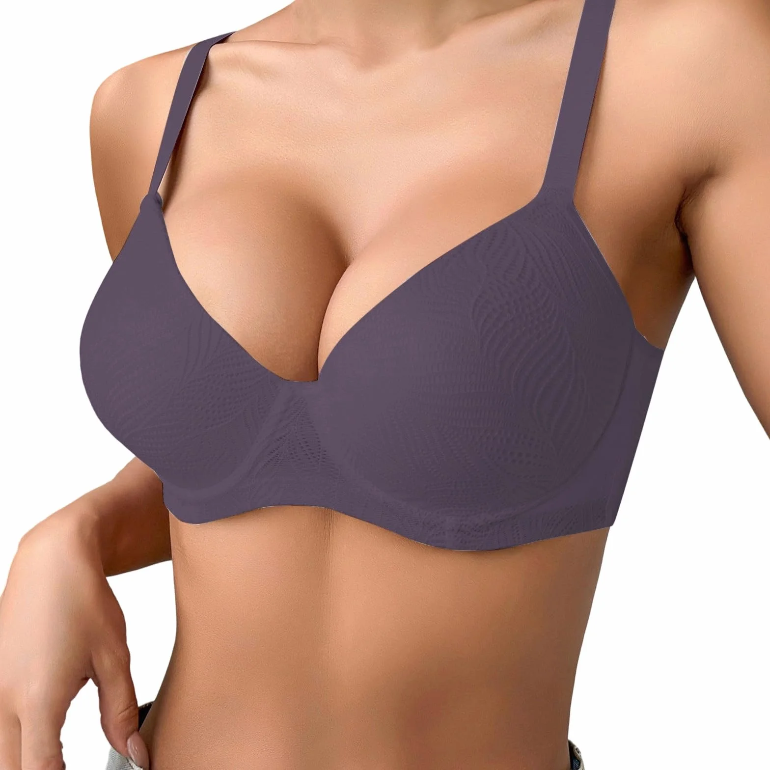 Soutien Gorge Invisible Comfit Grande Taille Coton Microfibre sans Bretelle Dos Nu