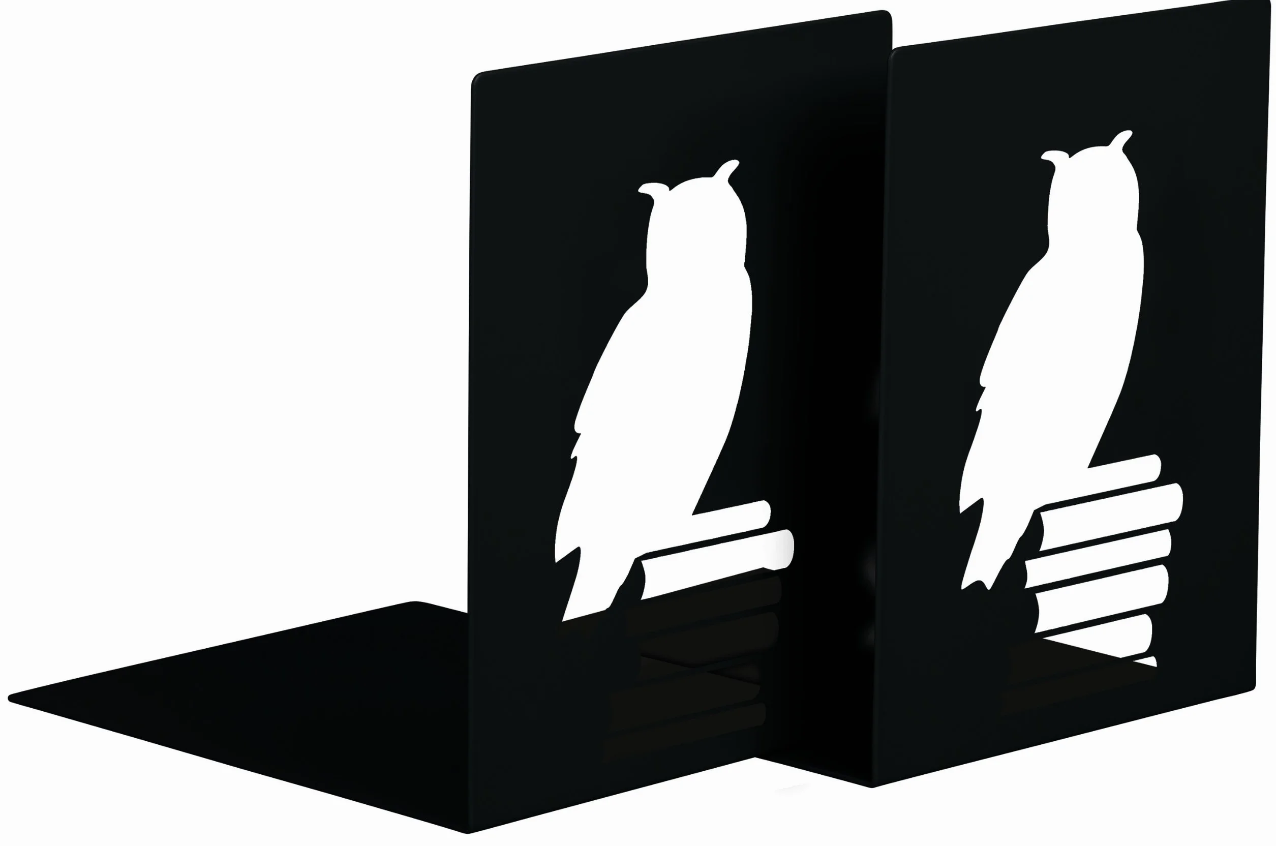 Moses 81644 Lot de 2 serre-livres en métal Noir motifs chouettes