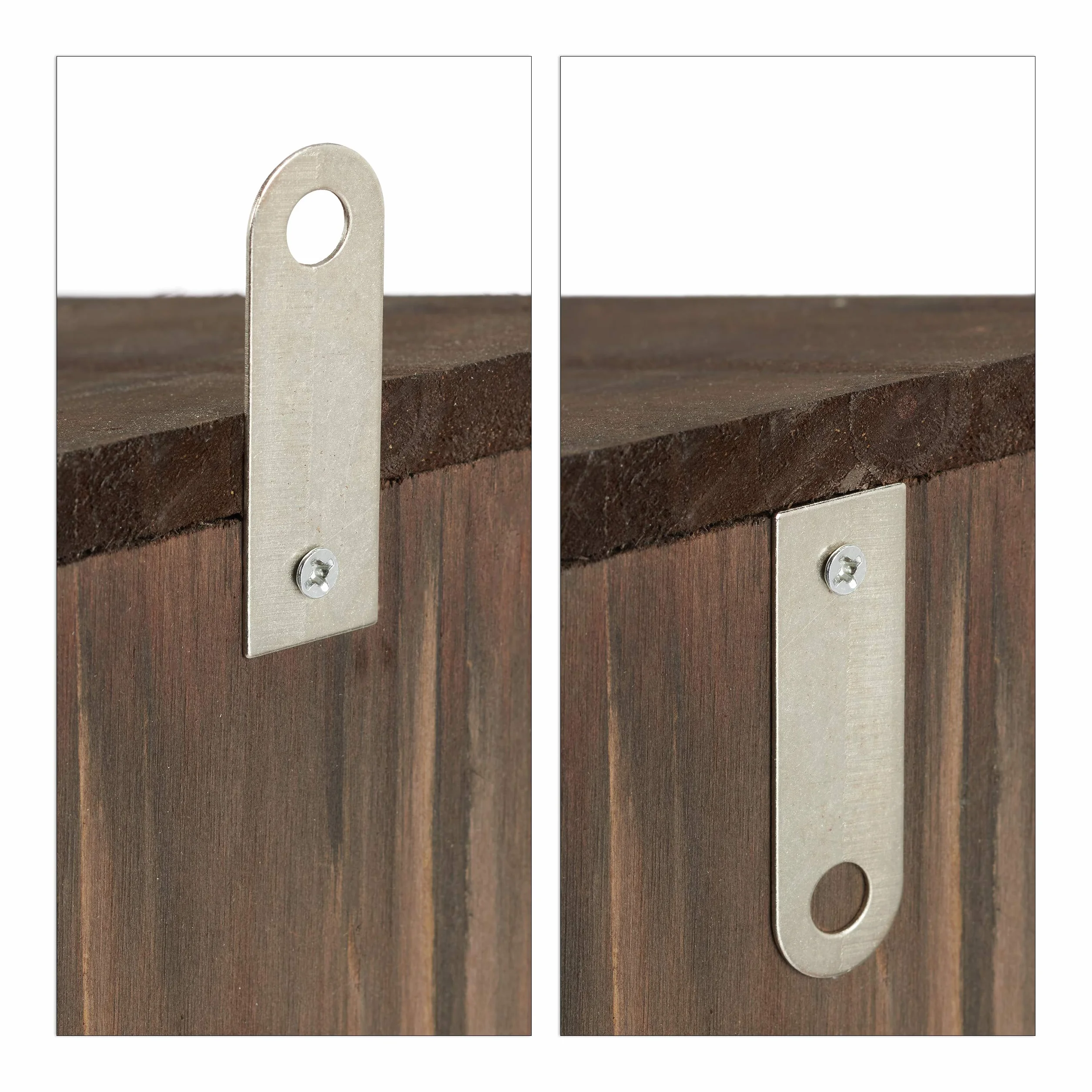Relaxdays Mangeoire pour écureuils Distributeur de Nourriture Bois 17,5 x 14 x 25 cm Marron foncé