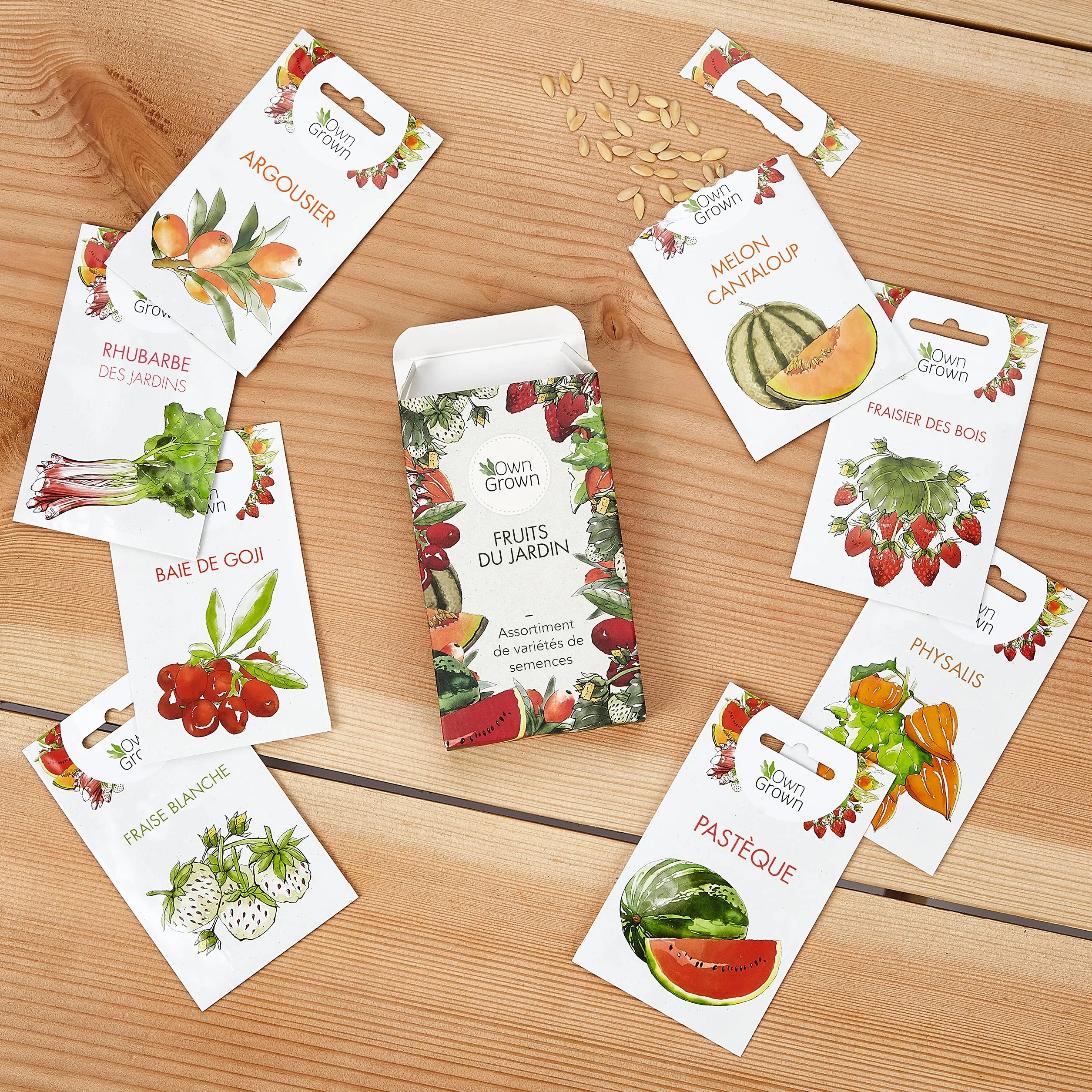 OwnGrown Ensemble de semences de fruits 8 variétés plantes fruitières jardin balcon