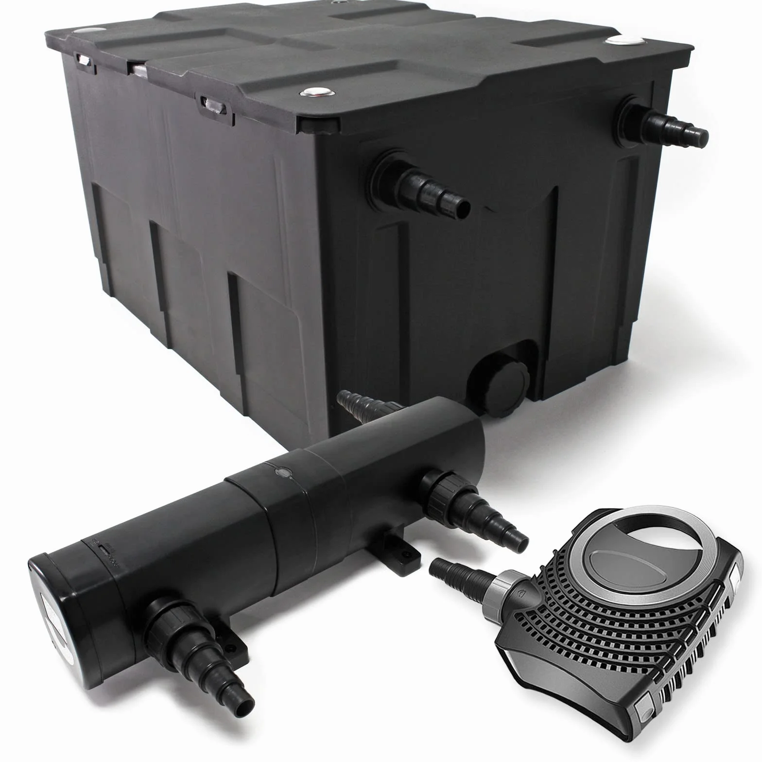 Wiltec Kit complet CBF-550 Filtre de bassin 60000 L Biologique NEO10000 SuperECO pompe 10000l/h 80W CUV-218 lampe UVC 18W