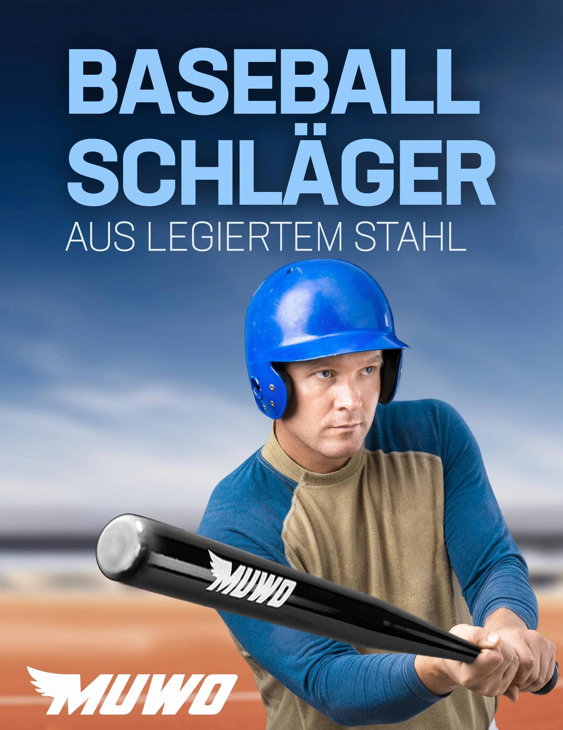 MUWO Batte de baseball en acier allié antirouille avec finition laquée. Convient aux débutants, amateurs et professionnels, 7 couleurs vives. Longueur : 28 pouces (0,71 m), poids : 980 g