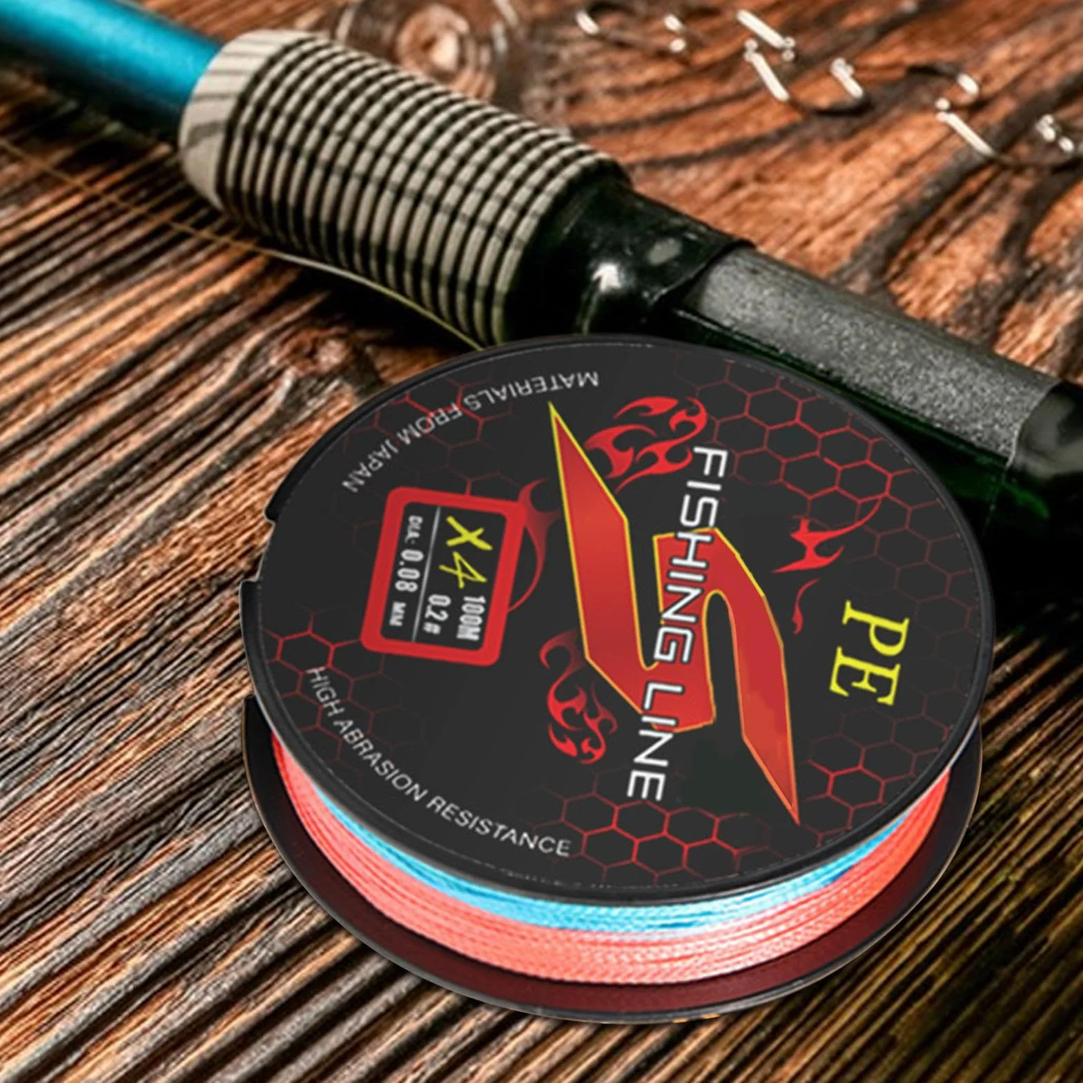 Ligne de Pêche - Fil de Pêche Haute Densité - Résistante À l'abrasion 4 Brins pour Bar, Truite, Bateau, Rivage, Eau Douce