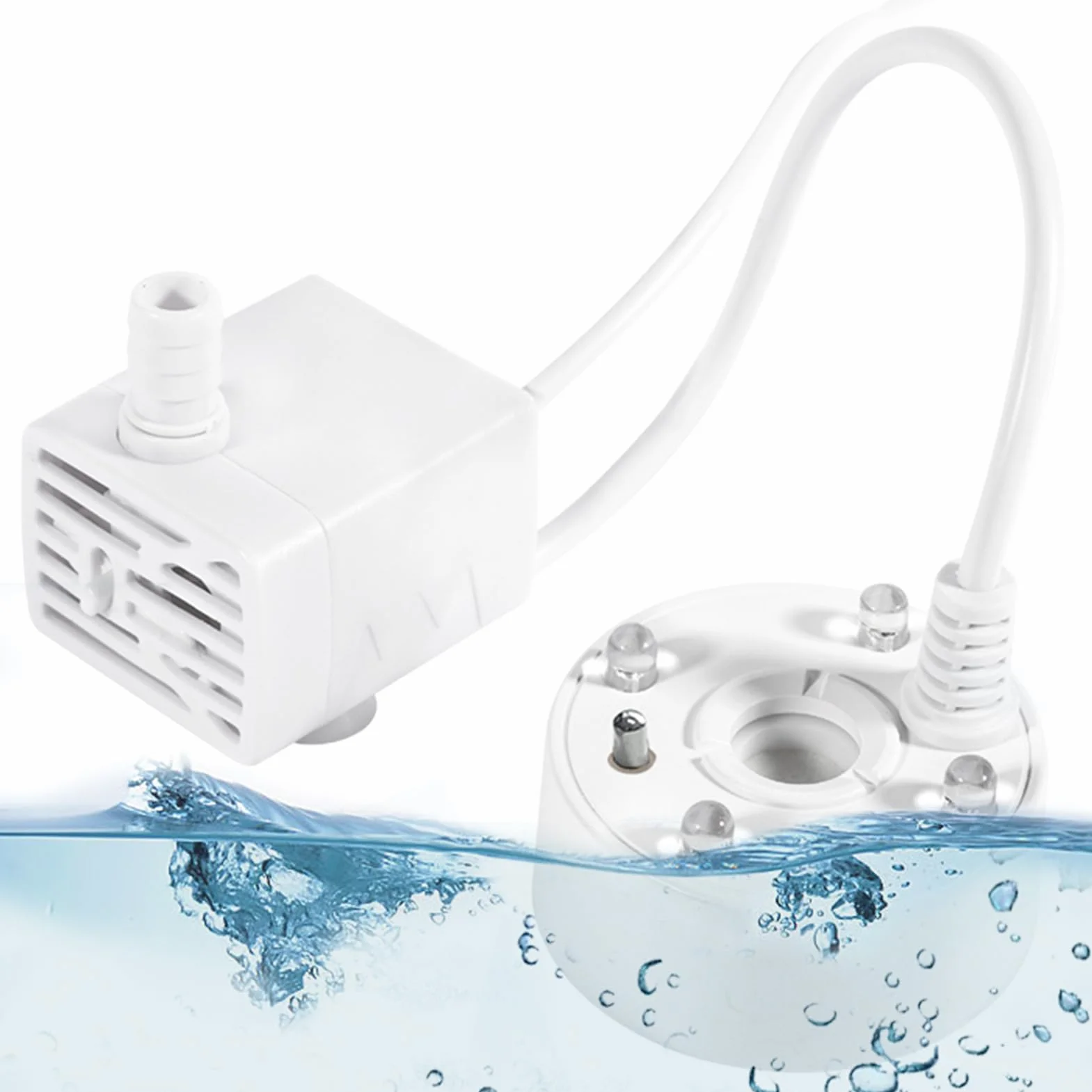 Machine à Brouillard pour Aquarium LED USB - Appareil à Ultrasons avec Lumières Couleur Changeante