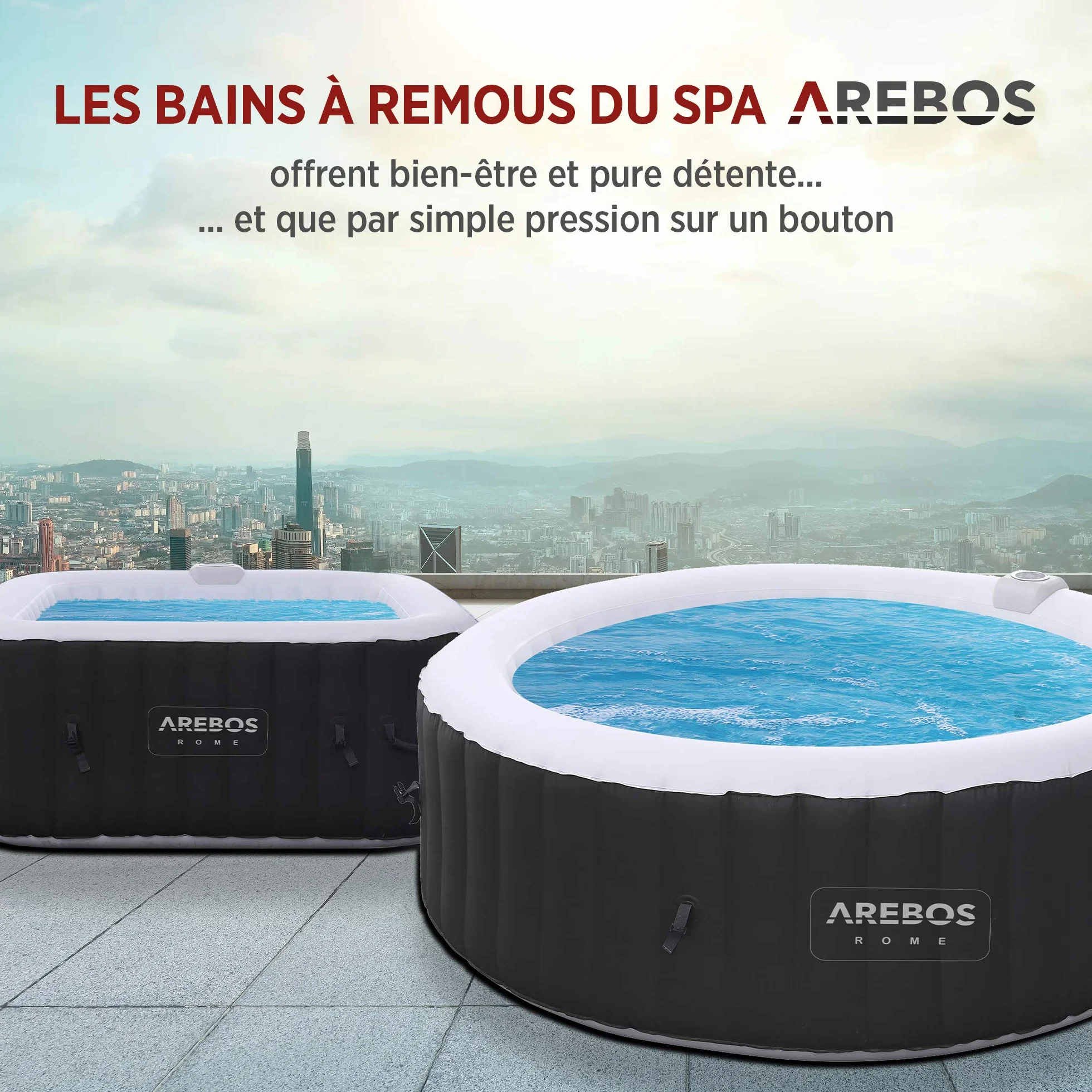 Arebos Comfort Set 2 poduszki na szyję z uchwytem na napój do jacuzzi | Biały | Wodoodporny | Pianka PU