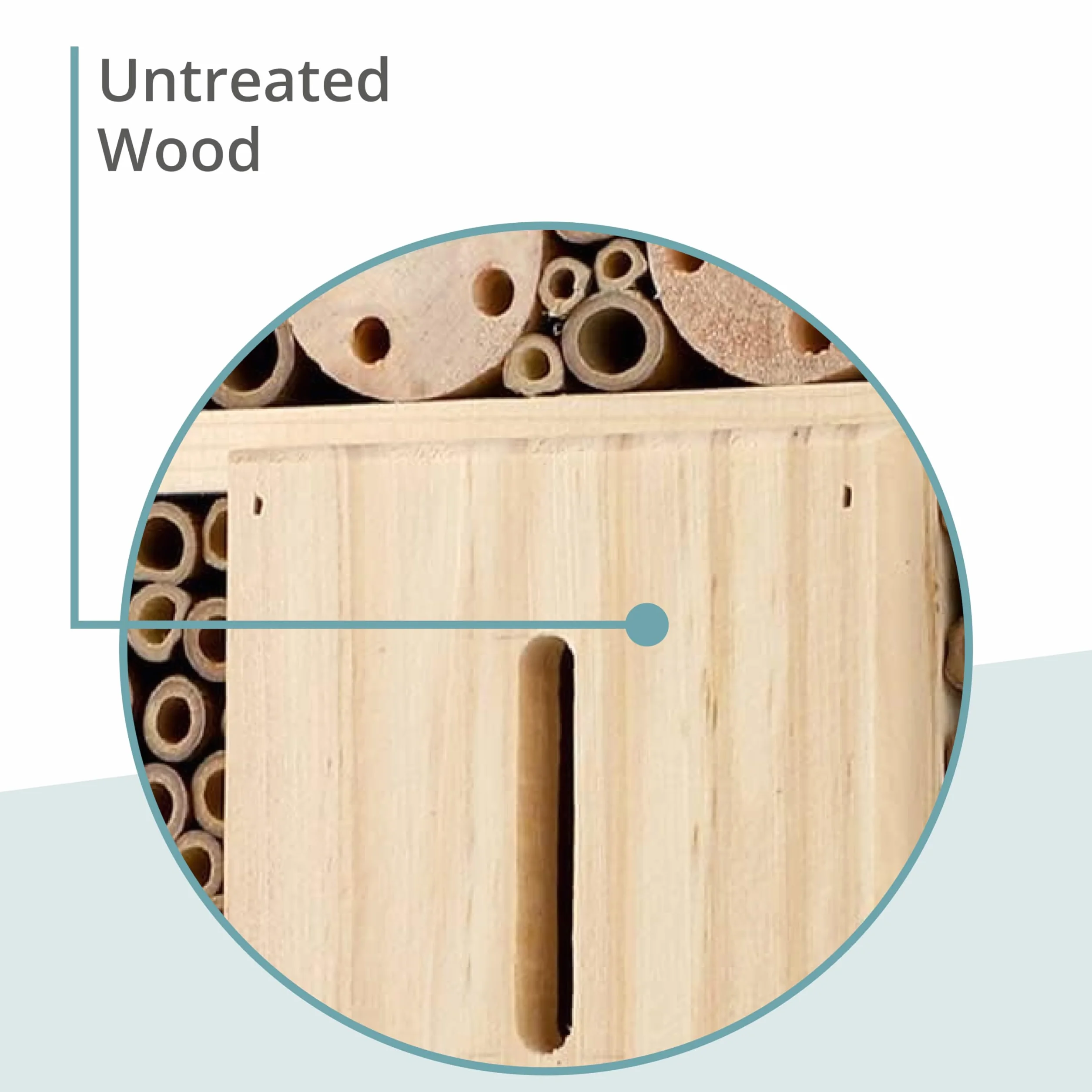 Hotel à Insectes en Bois avec Toit en écorce 40cm pour Abeilles Coccinelles Papillons