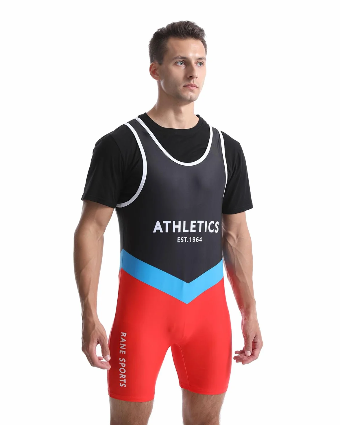 Combinaison de lutte pour homme - Tenue de sport moulante - Sans manches - Pour entraînement de gym, haltérophilie