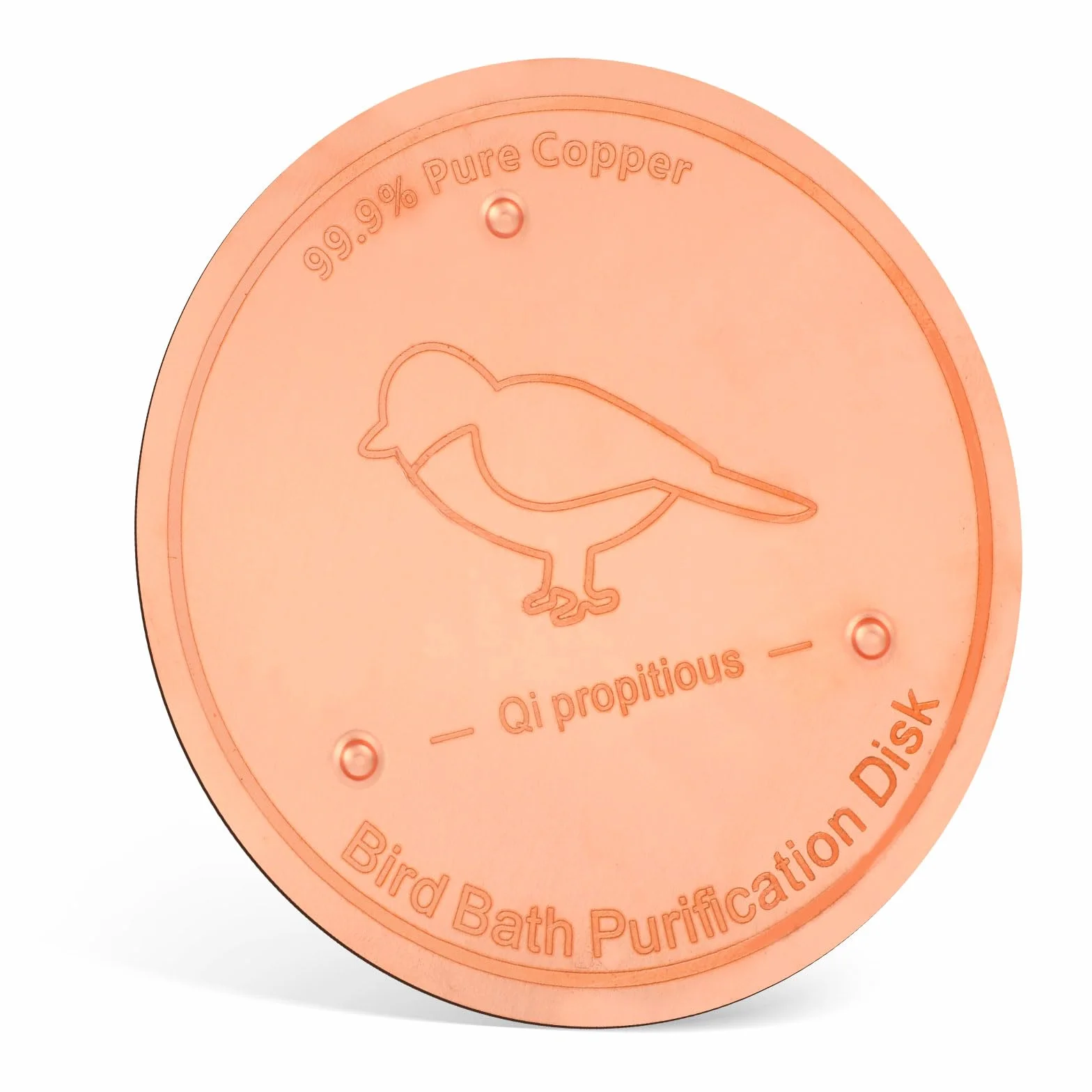 BOXOB Disque Cuivre Bain d'oiseaux 10cm Purification avec Support Triple Point Purificateur Eau Extérieur