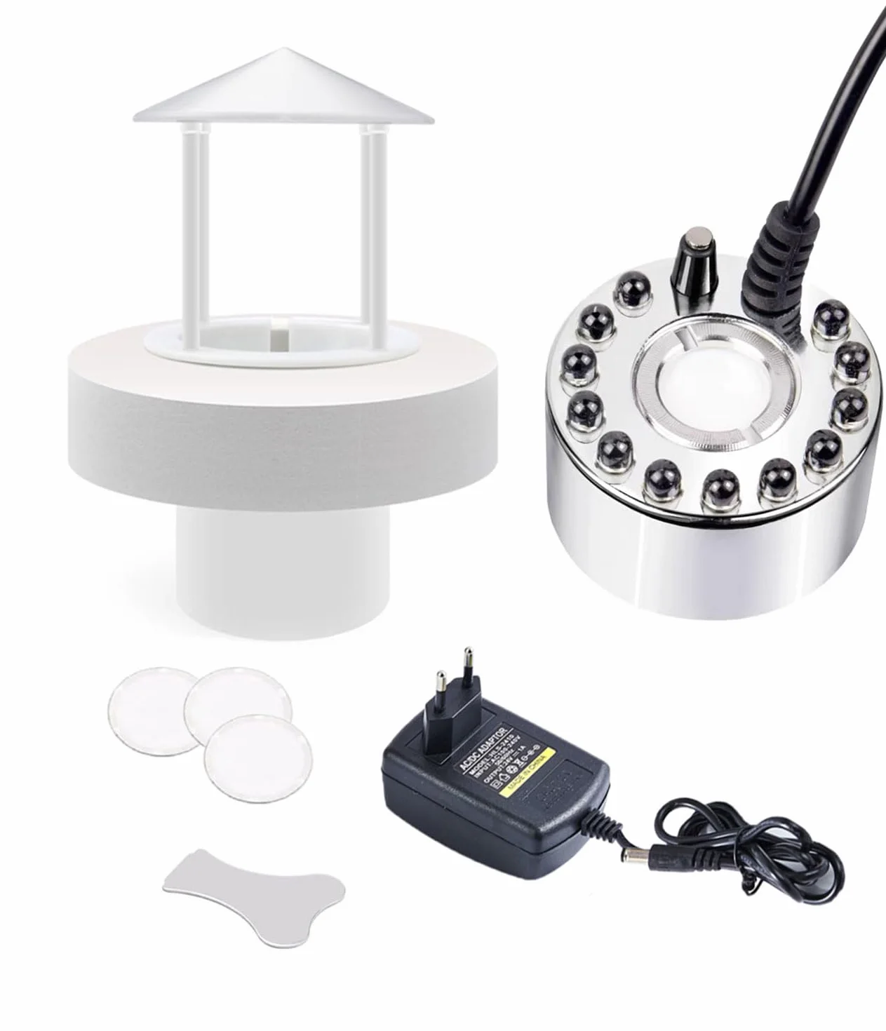 KINGYEENUO Ultrasonic Fogger Mist Maker 350ml/H LED Aquarium Pond Humidifier