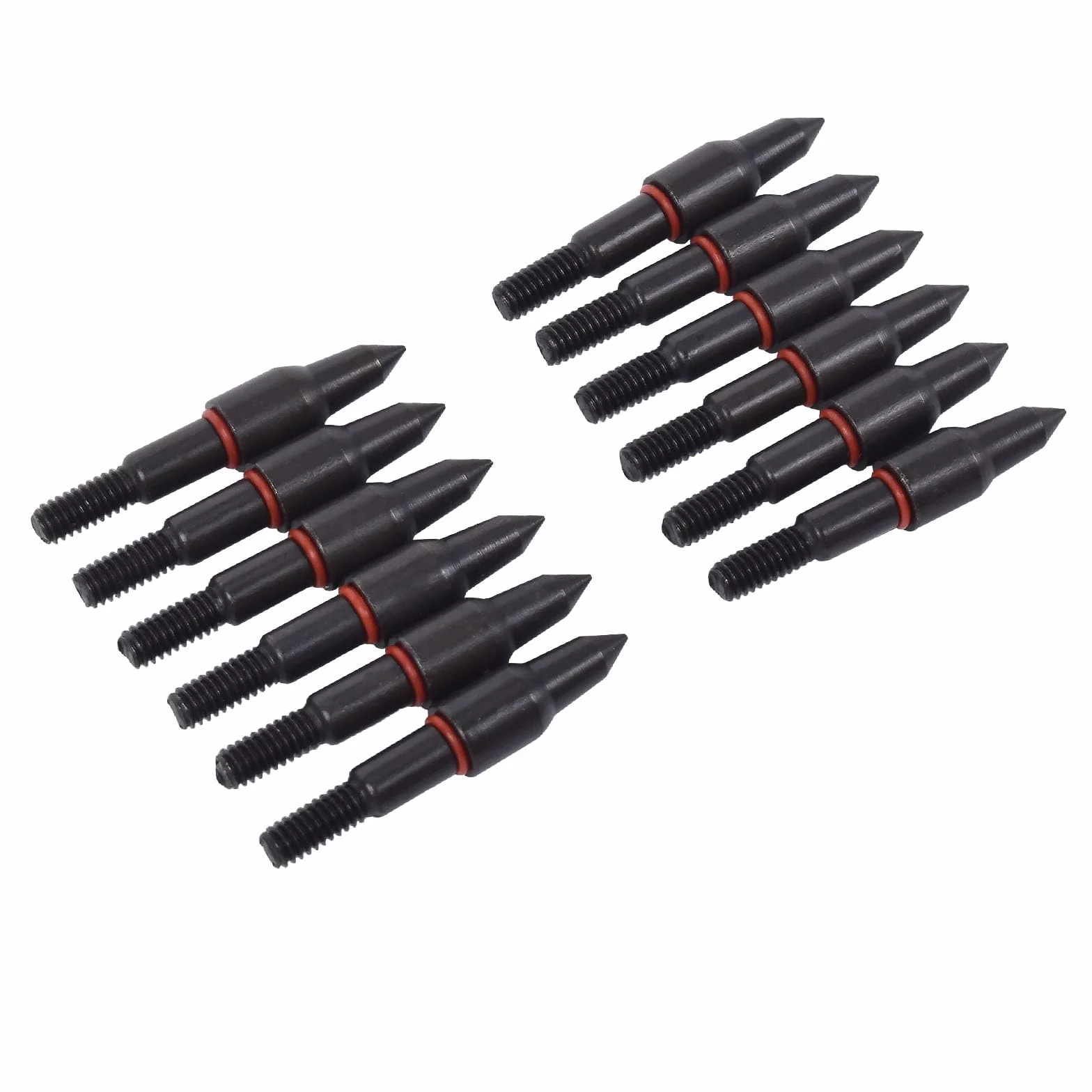 Lot de 12 pièces / 24 pièces - Noir - Vis - Flèches de tir à l'arc - Pointes sauvages - Arbalète - Pointe de flèche pour aiming pratique, chasse, cibles de précision, tir (12 pièces/24 pièces)