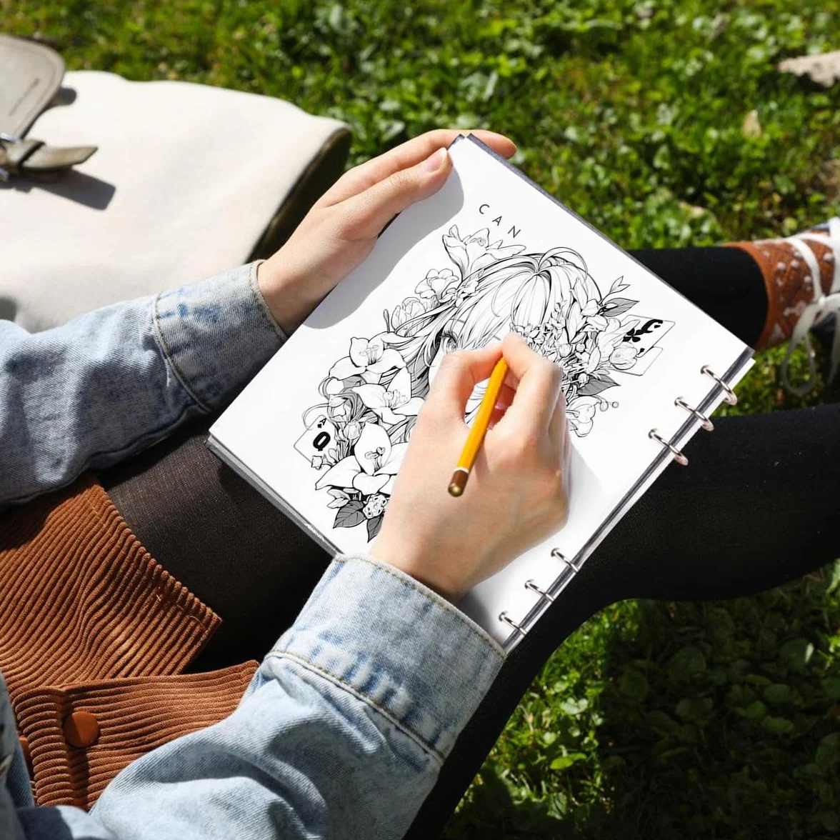 Lightwish Carnet aquarelle carré 100% coton 300 g/m² sans acide 20 feuilles 19 x 20 cm
