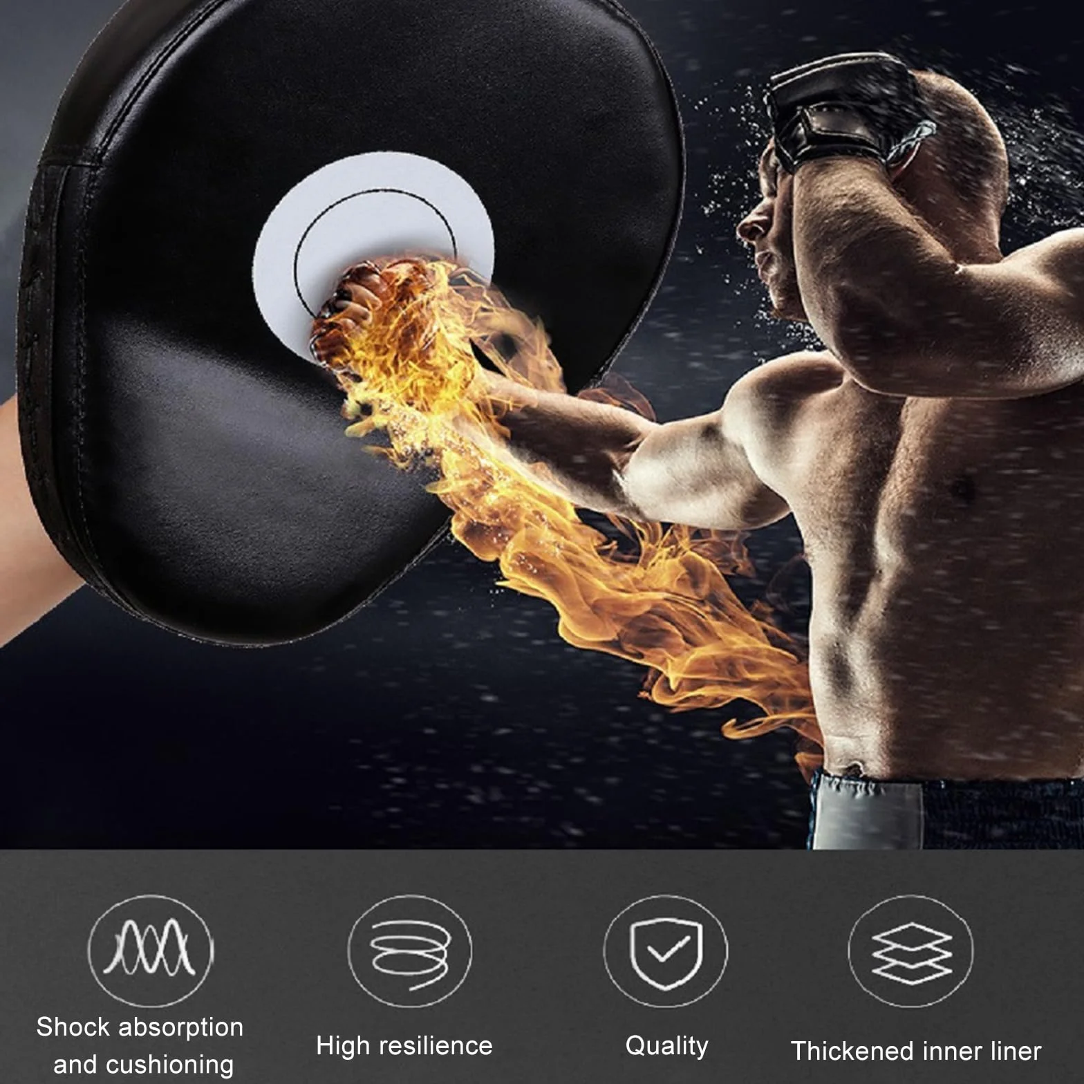 Mitaines de Punch en Cuir,Pattes d'ours Boxe en Cuir,Taekwondo Gant de Boxe Cible,Pattes d'ours,Thai Pao Frappe Entraînement Mitaines pour Kickboxing/Boxen/Thaï/Taekwondo Sport Combat