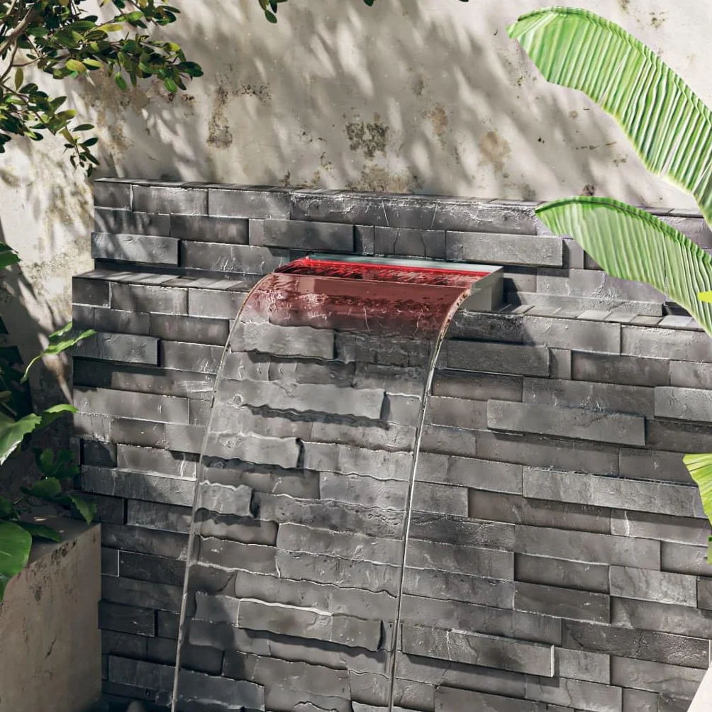 vidaXL Déversoir Cascade LED Fontaine Piscine Inox 45 cm RVB