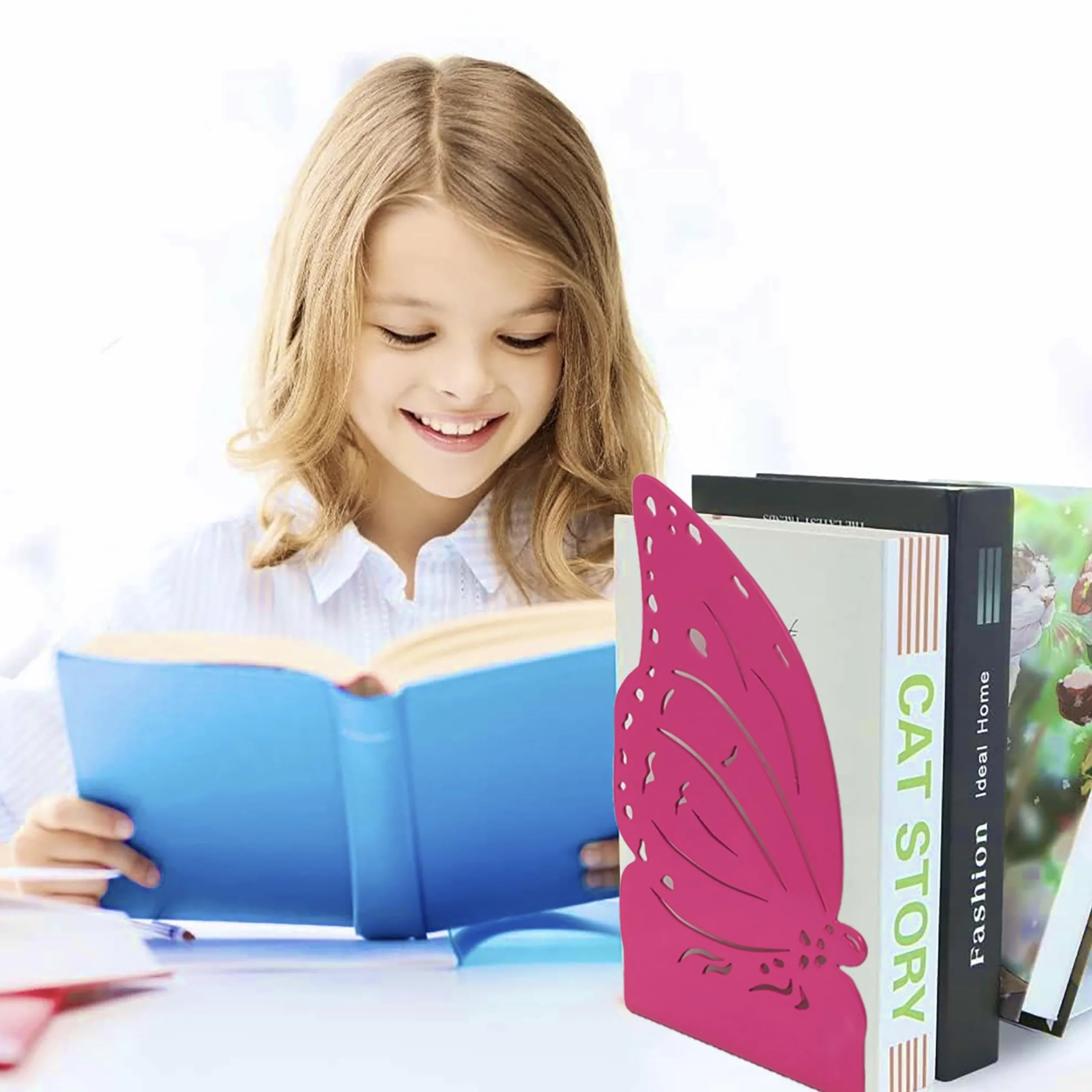 IPEA Serre Livres pour Enfants – Fabriqué en Italie – Design Papillon – Porte-Livres métal décoratif