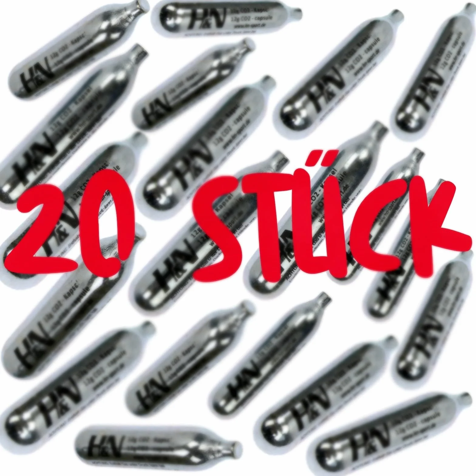 H&N Sport Capsules CO2 12 g Lot de 20 - Cartouches pour Pistolet Airsoft Paintball Fusil à Air Comprimé