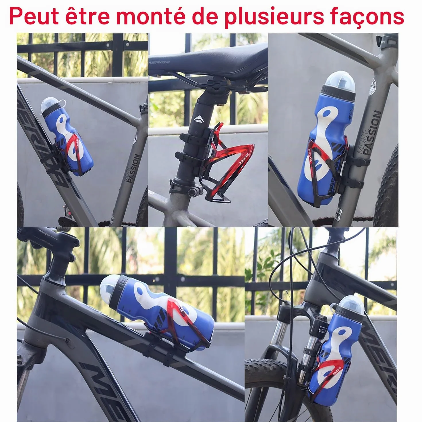 Porte-Bouteille de vélo, en Plastique, léger et Durable, pour VTT, vélo de Route, VTT (Noir)