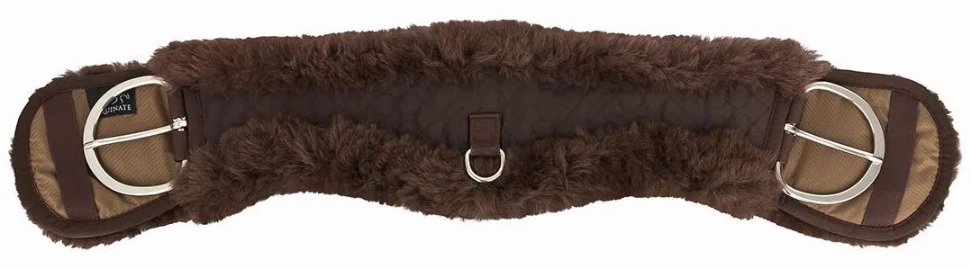Equinate Western Sangle de selle anatomique en peau d'agneau véritable Marron 90 cm