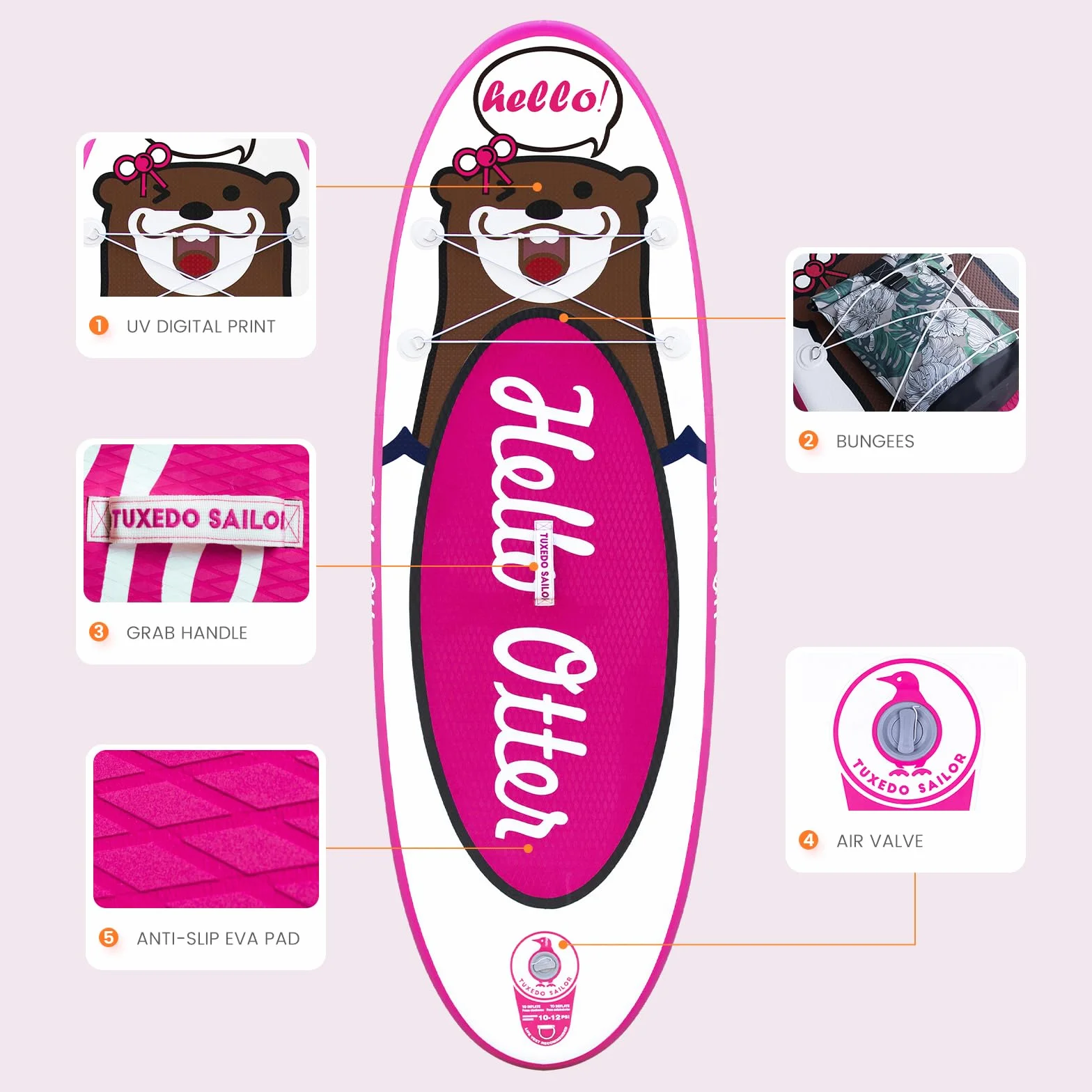 Tuxedo Sailor Paddle Gonflable Adulte, Planche de Stand Up Paddle Gonflable, Sup Paddle Board Gonflable avec Accessoires Complets, Planche de Surf Paddle